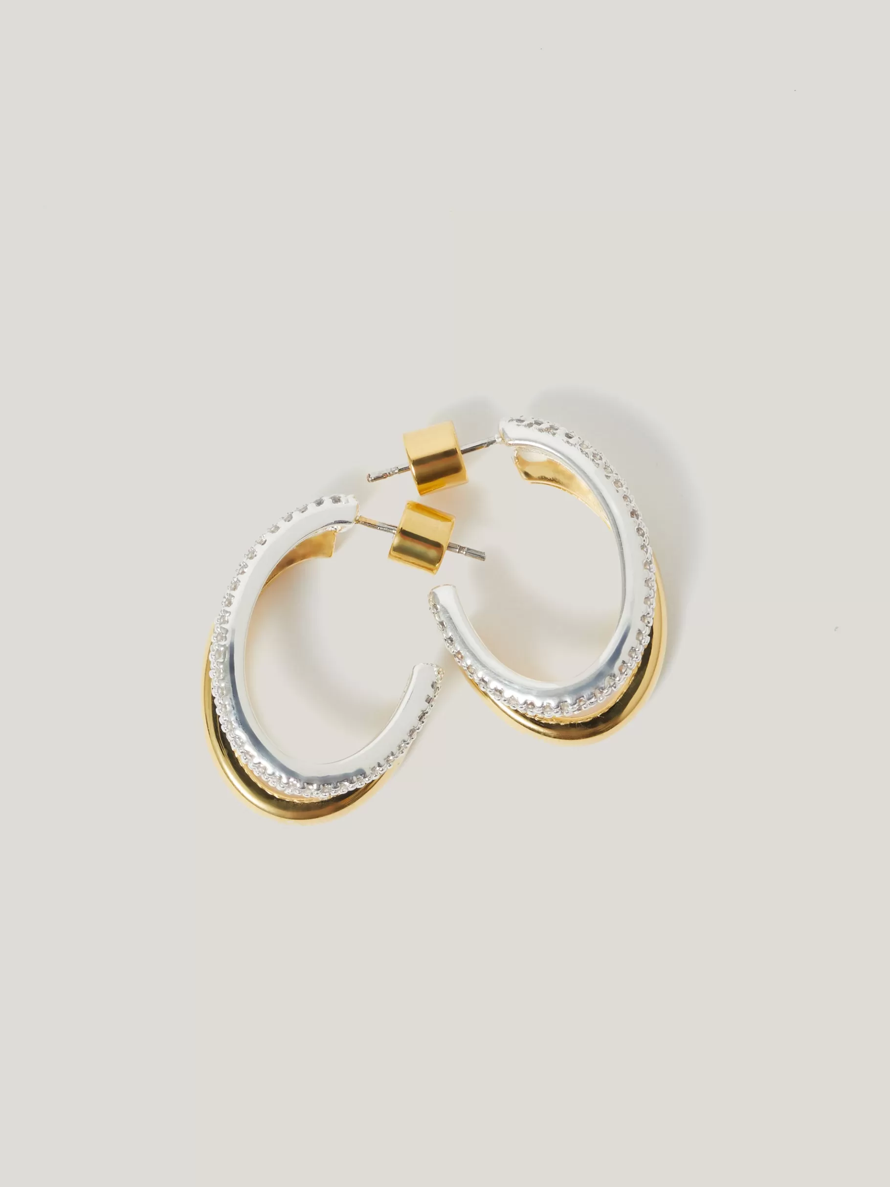 Jigsaw Jewellery | Party-Pave Double Hoop Earring Gold