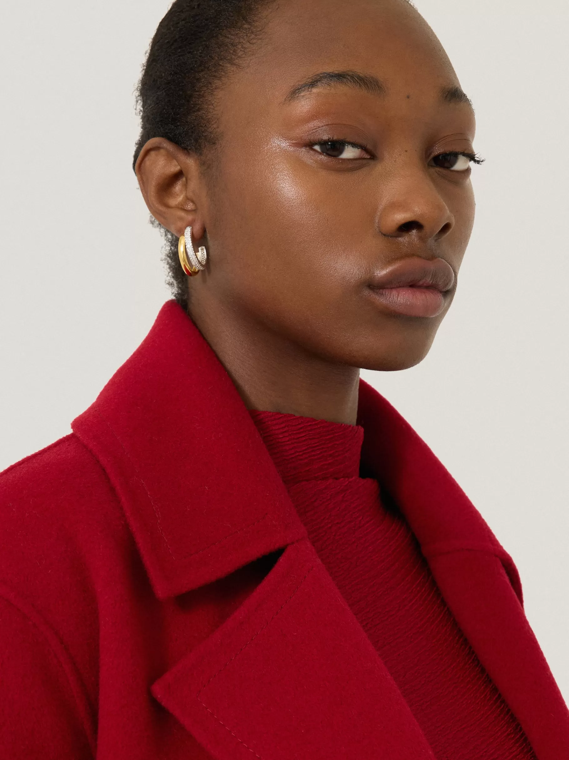 Jigsaw Jewellery | Party-Pave Double Hoop Earring Gold