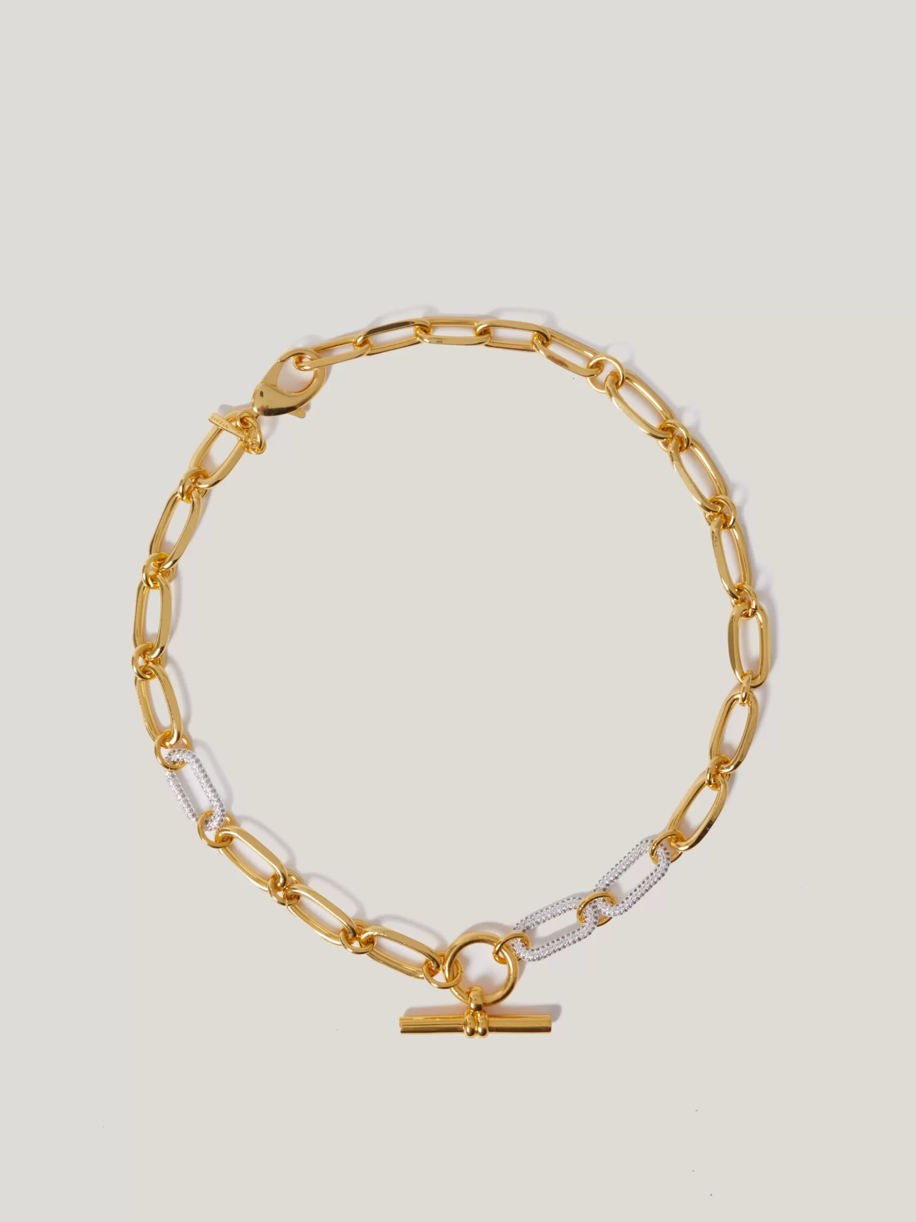 Jigsaw Jewellery | Party-Pave Trombone Chain Necklace Gold