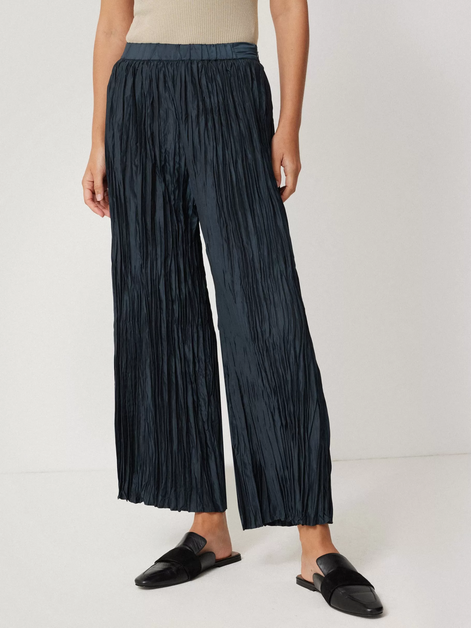 Jigsaw Trousers | Co-ords-Plisse Trouser Navy