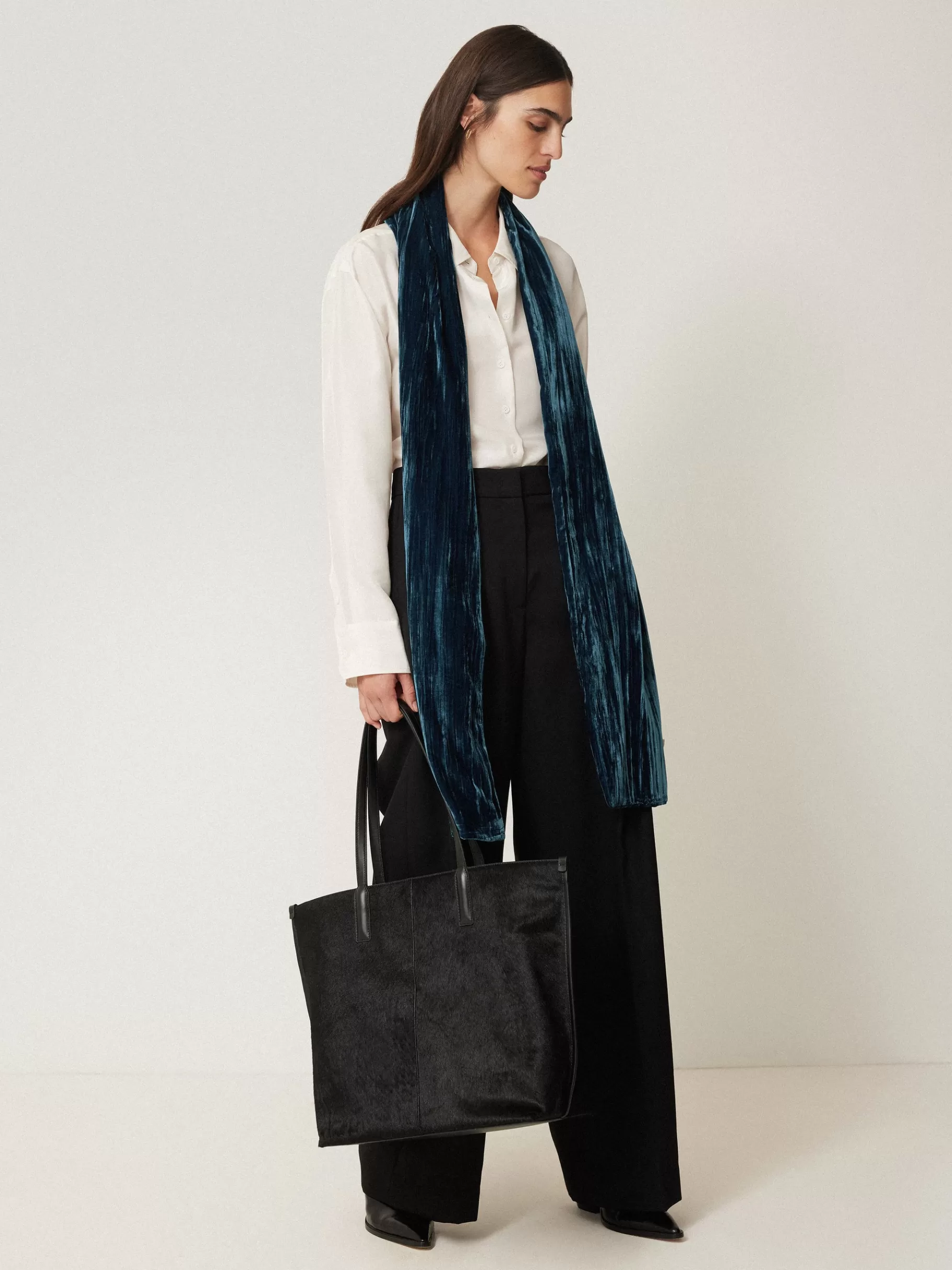 Jigsaw Ponchos & Scarves | Party-Plisse Velvet Scarf Teal