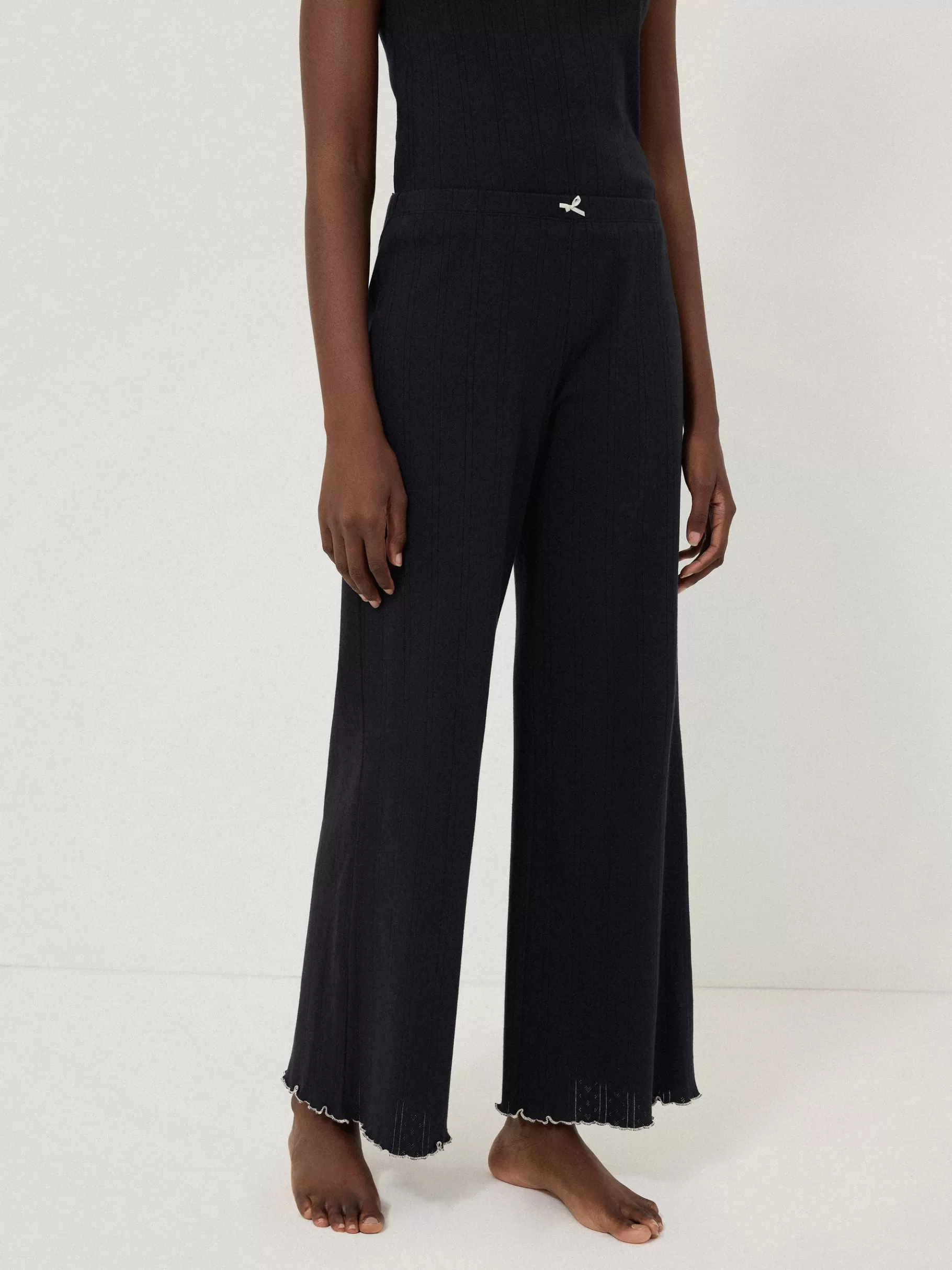 Jigsaw Pyjamas & Loungewear-Pointelle Pyjama Trousers Navy