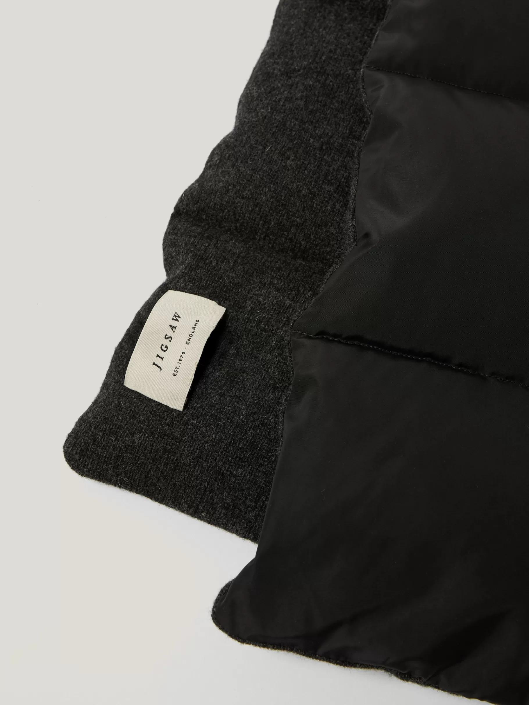 Jigsaw Ponchos & Scarves-Puffer Knit Scarf Black