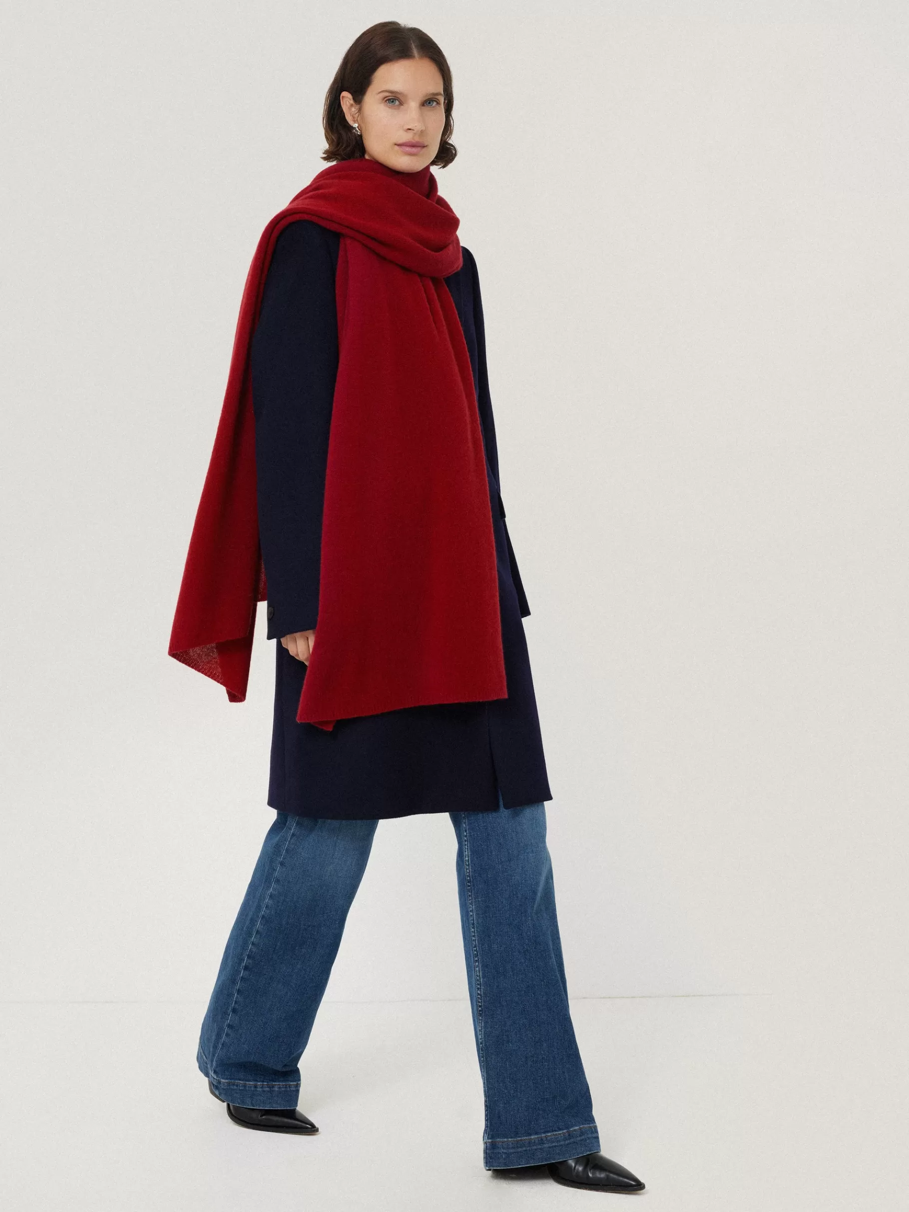 Jigsaw Ponchos & Scarves | Knitwear & Cashmere-Pure Cashmere Blanket Scarf Red