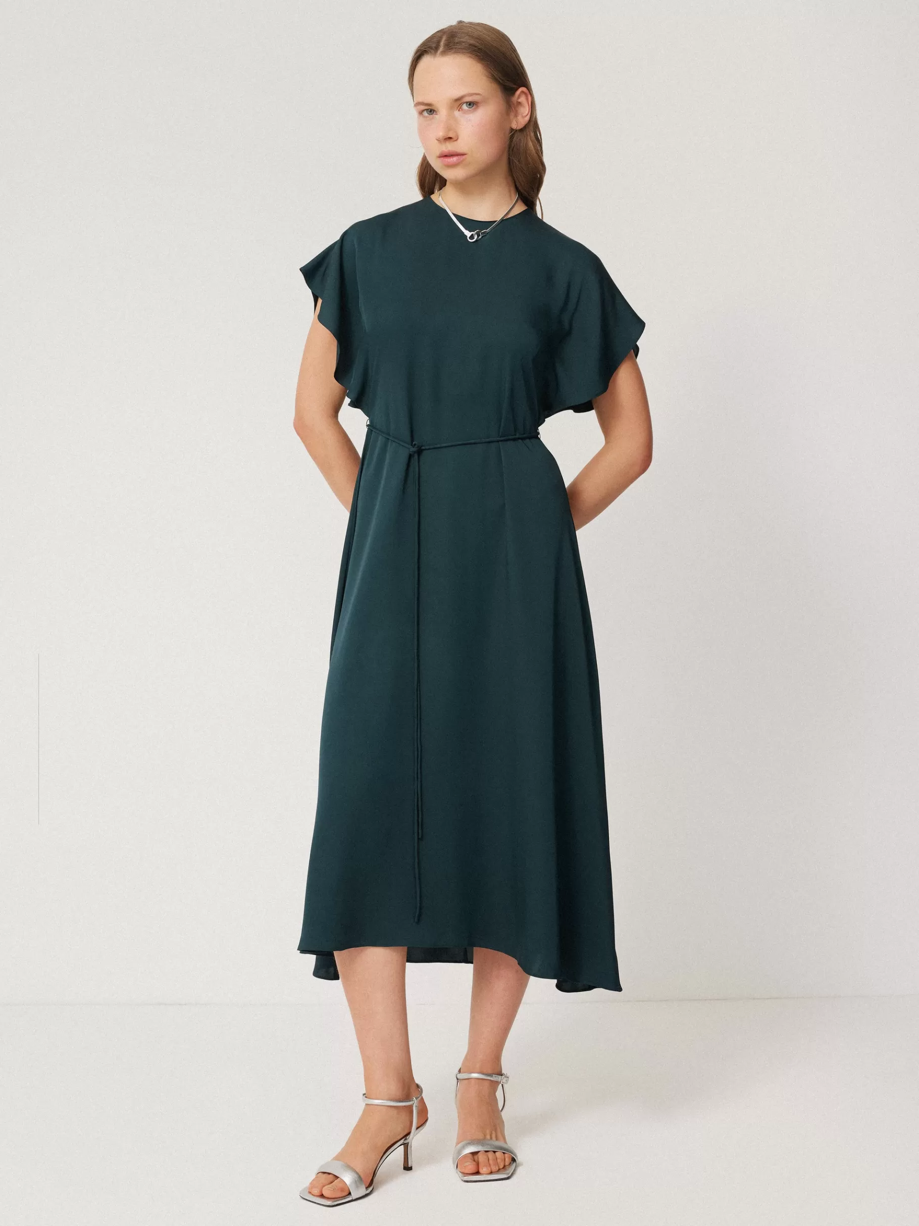 Jigsaw Dresses & Jumpsuits | Party-Pure Silk Drape Sleeve Dress Blue