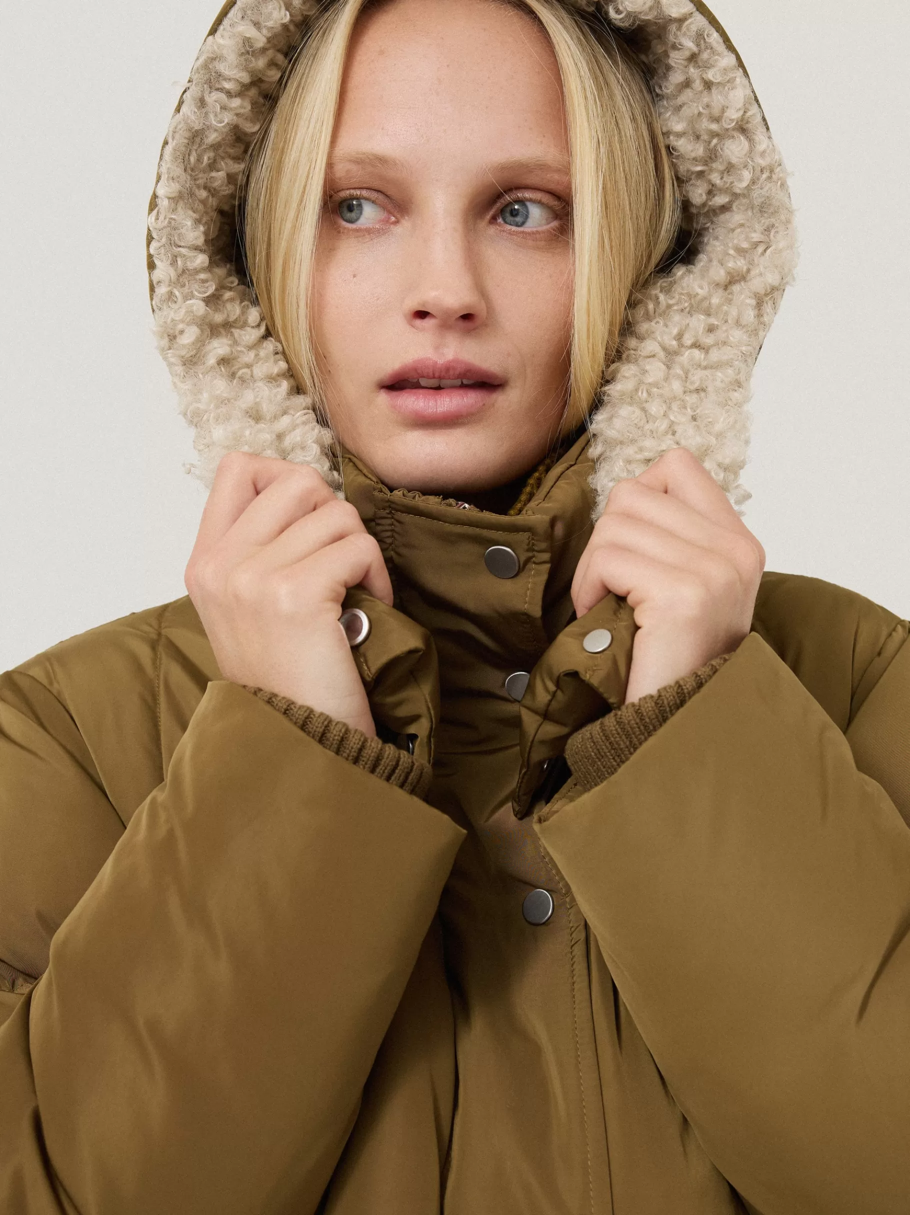 Jigsaw Coats & Jackets-Relaxed Longline Puffer Coat Stone
