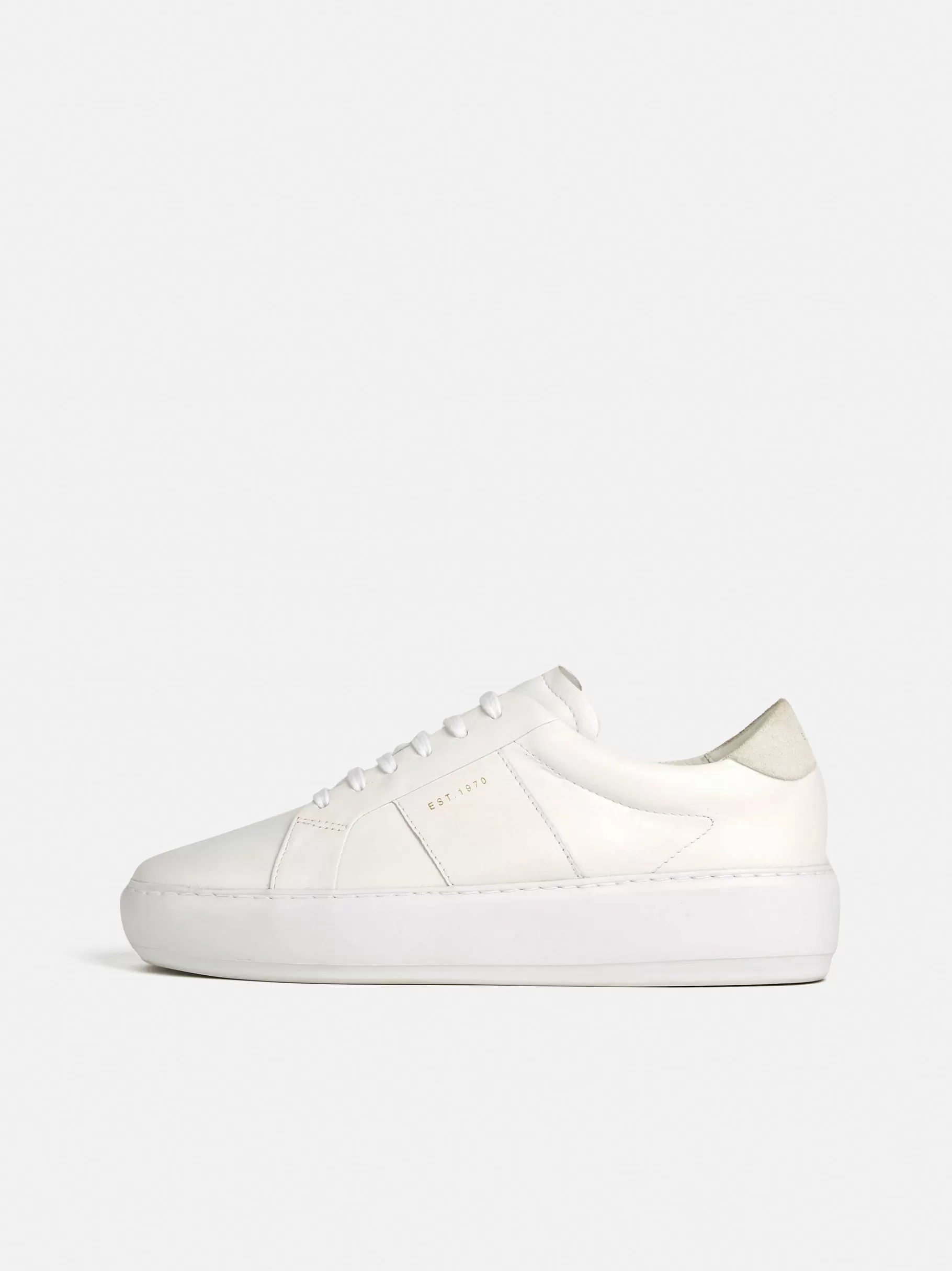 Jigsaw Trainers | Flats-Riva Leather Platform Trainer White