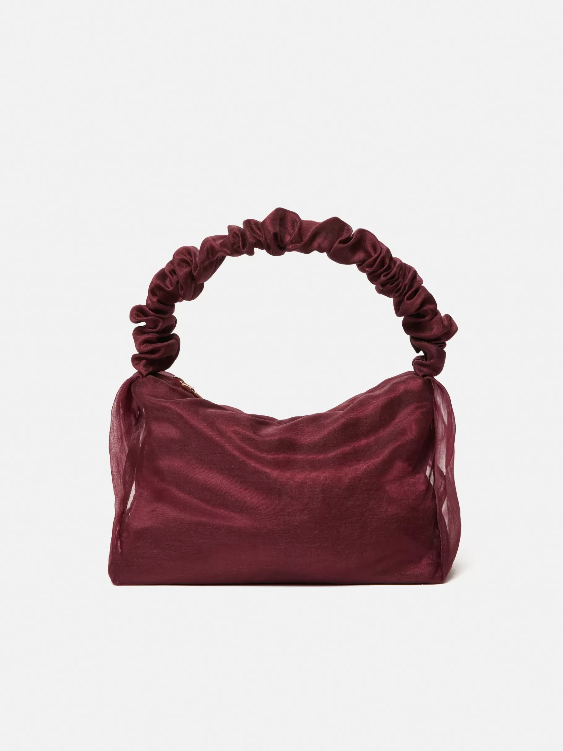 Jigsaw Bags | Party-Ruched Organza Mini Bag Burgundy