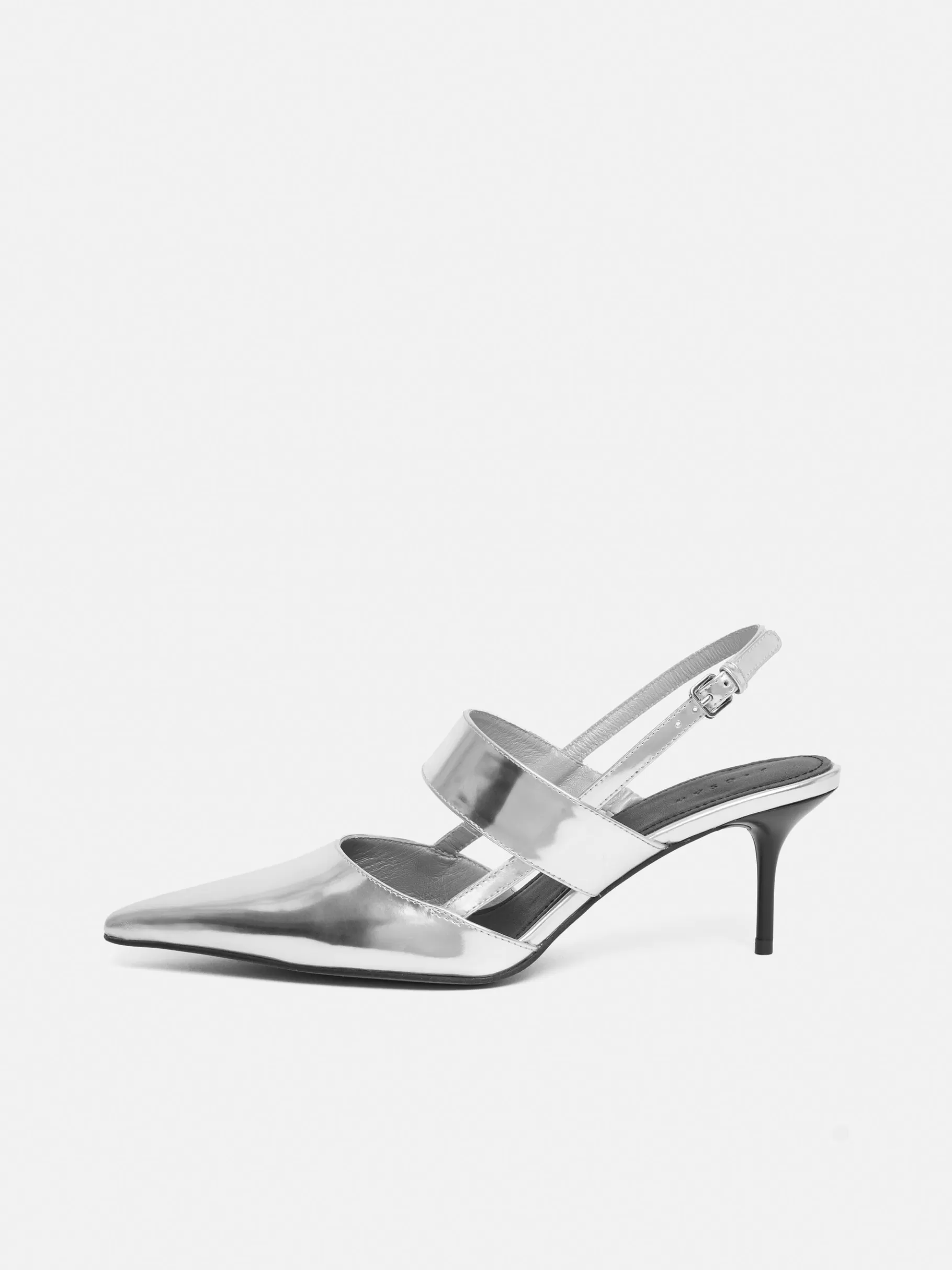 Jigsaw Heels | Leather-Russo Kitten Heel Silver