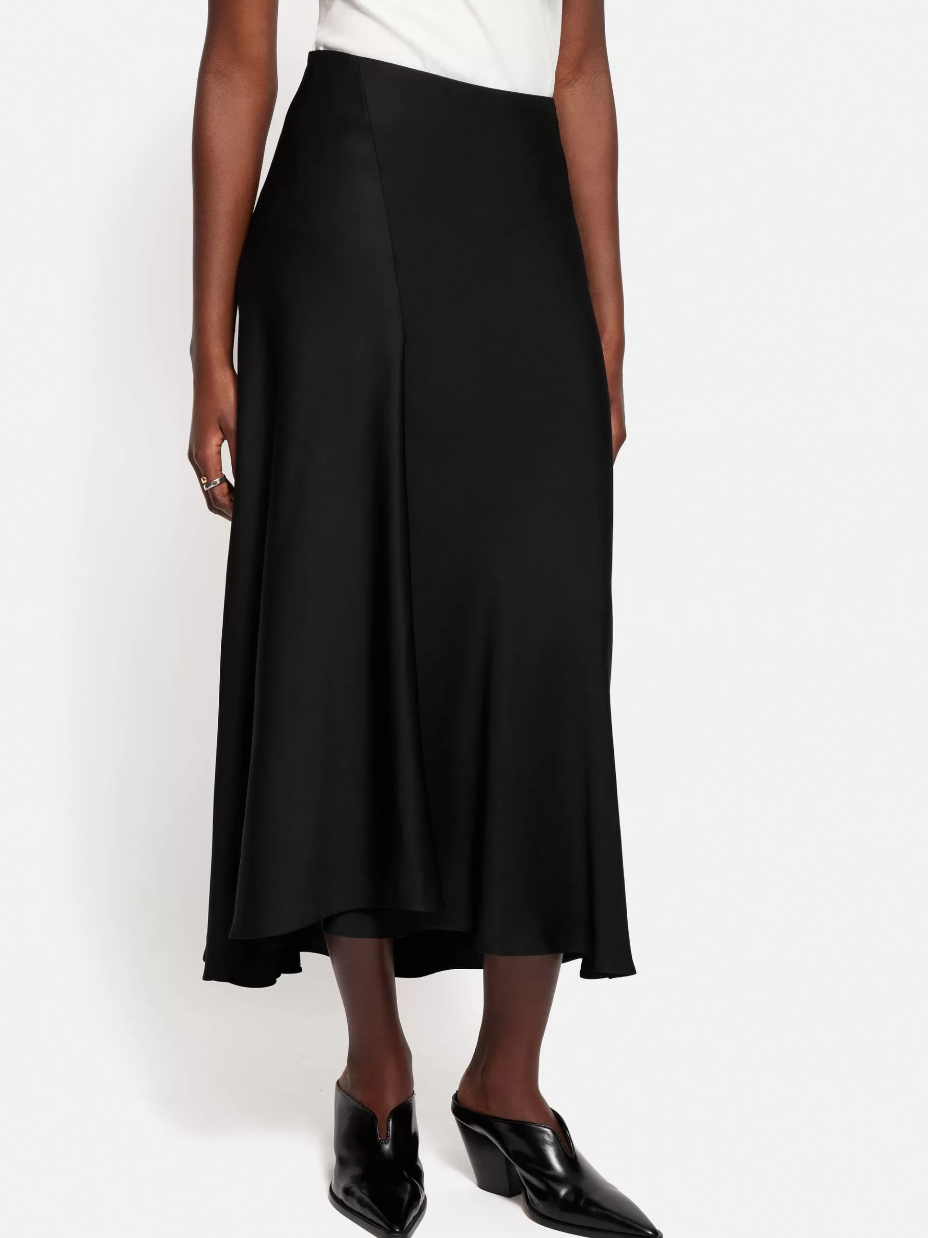 Jigsaw Skirts | Party-Satin Bias Asymmetric Skirt Black