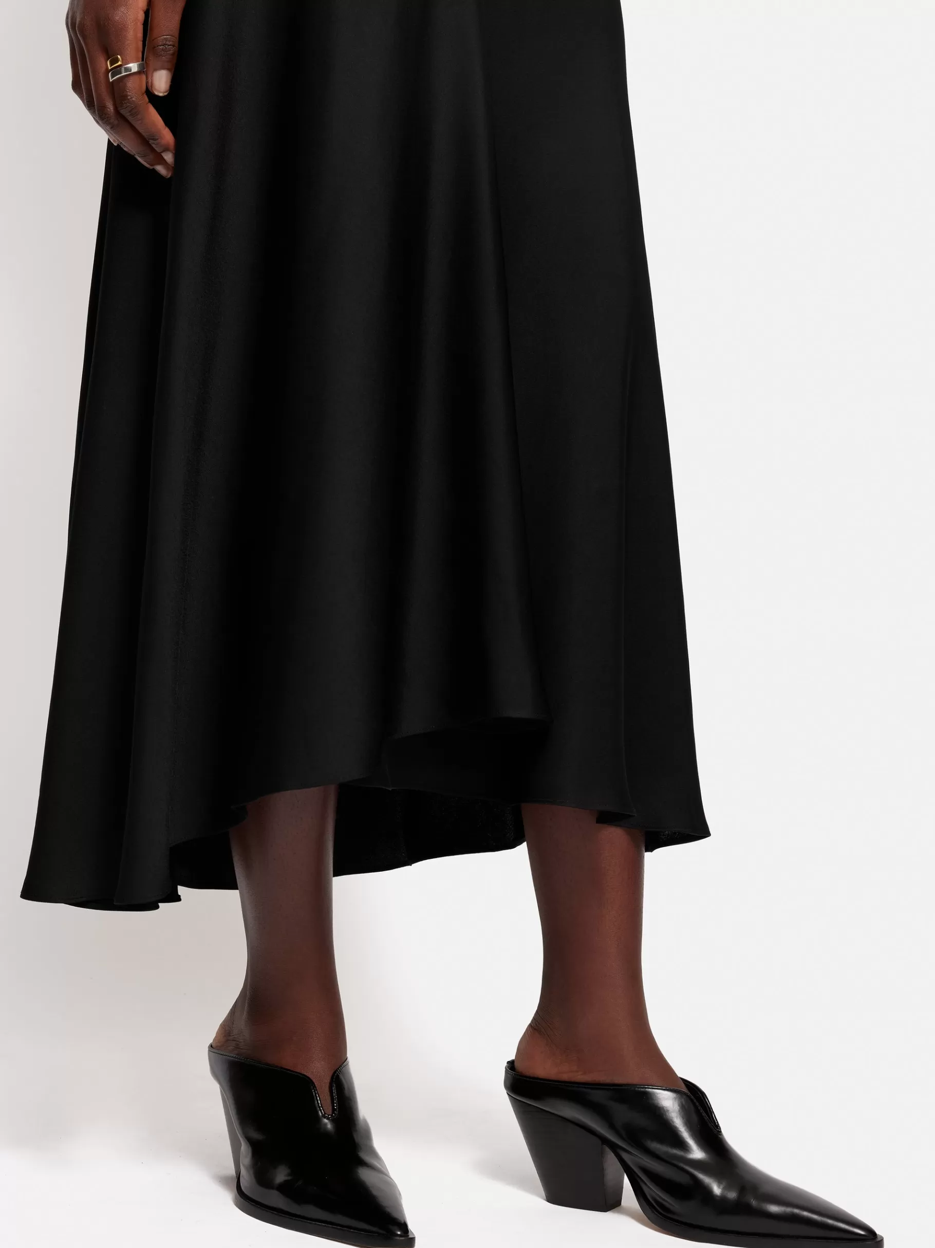 Jigsaw Skirts | Party-Satin Bias Asymmetric Skirt Black