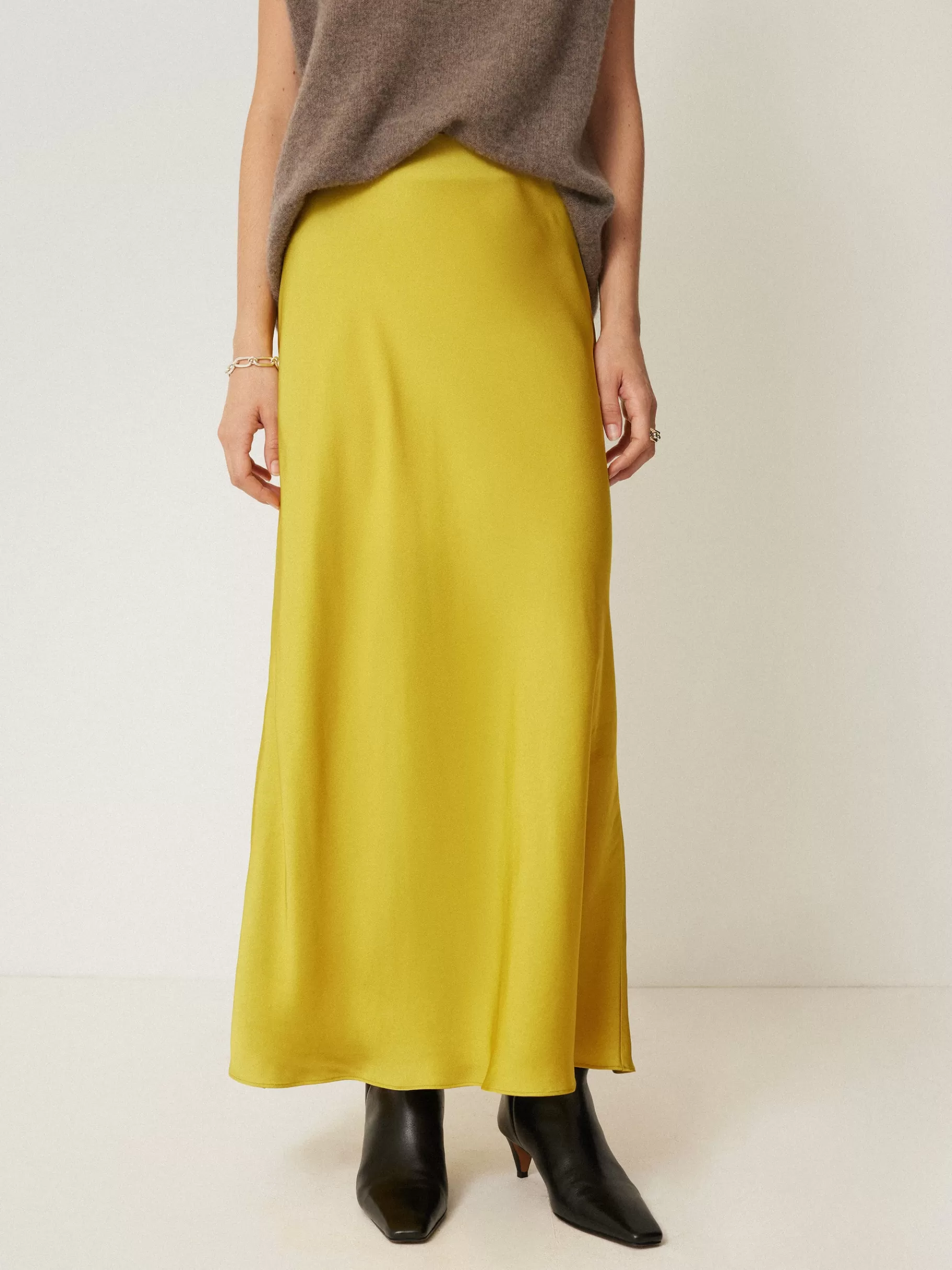 Jigsaw Skirts | Party-Satin Bias Maxi Skirt Yellow