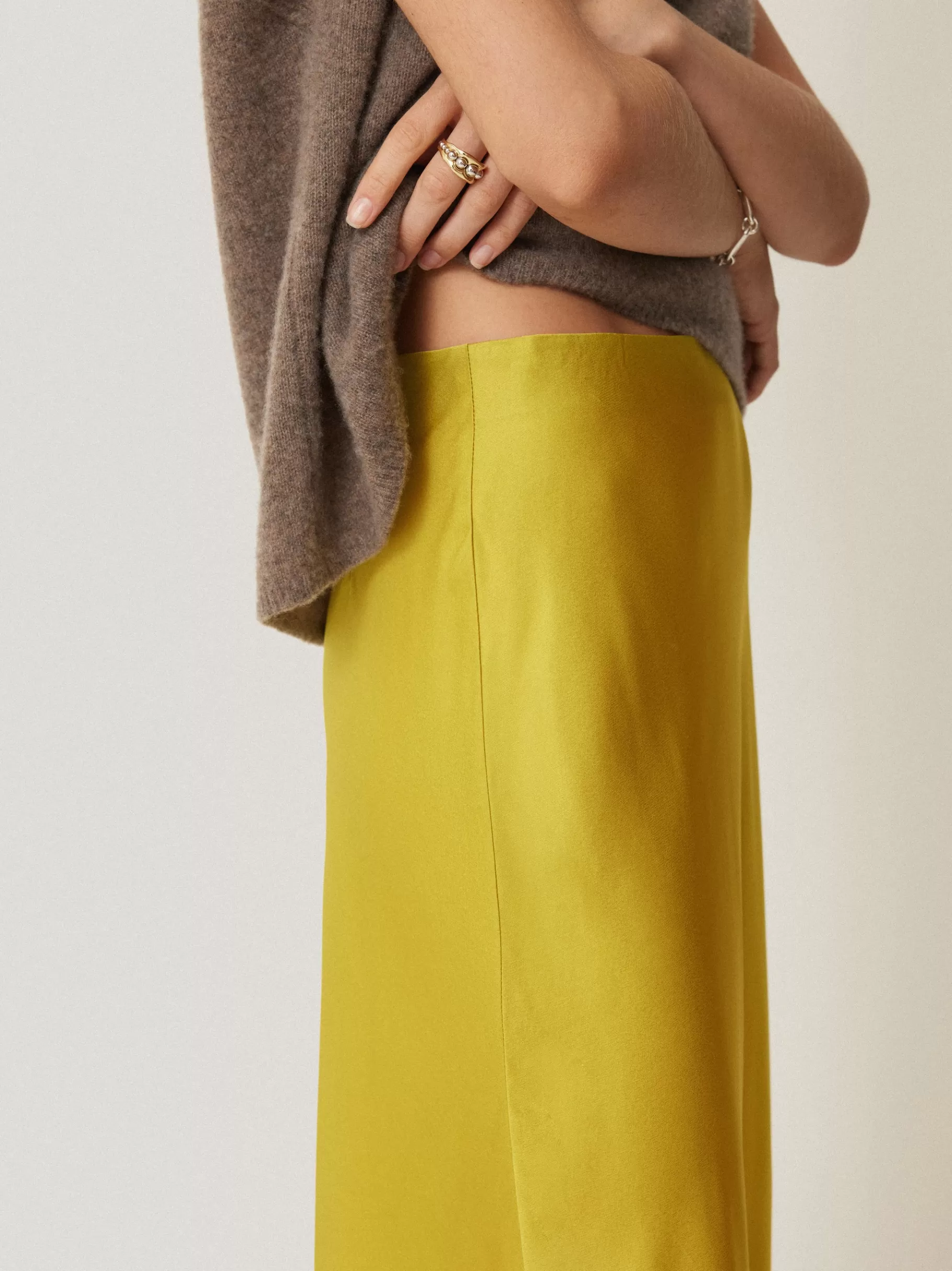Jigsaw Skirts | Party-Satin Bias Maxi Skirt Yellow