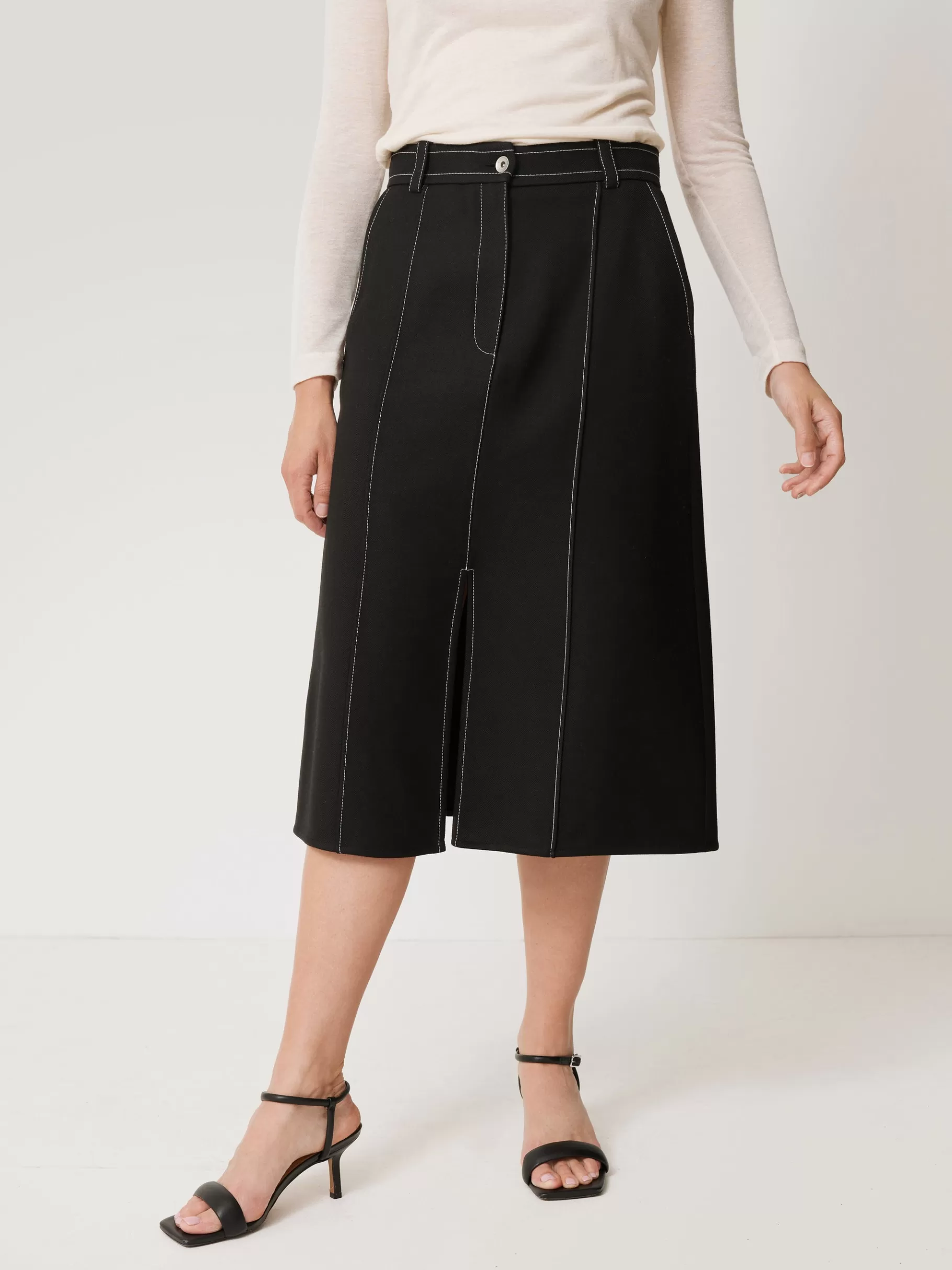 Jigsaw Skirts-Seamed Detail A Line Skirt Black