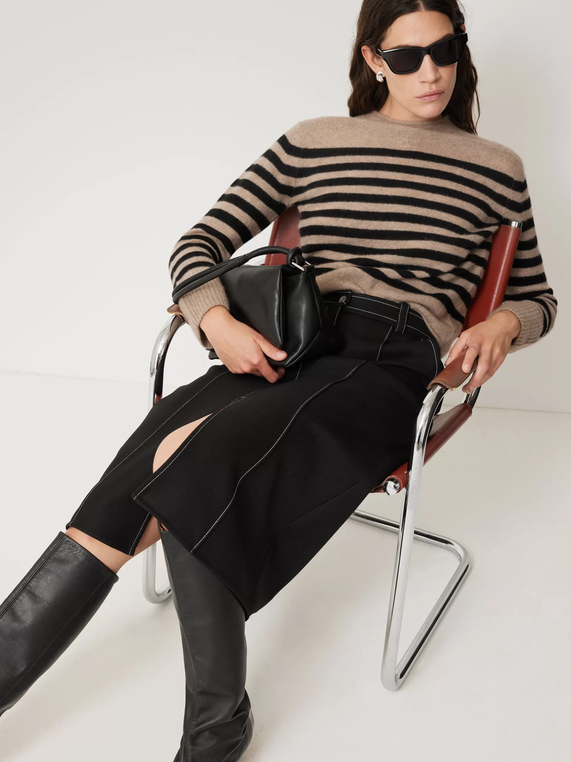 Jigsaw Skirts-Seamed Detail A Line Skirt Black