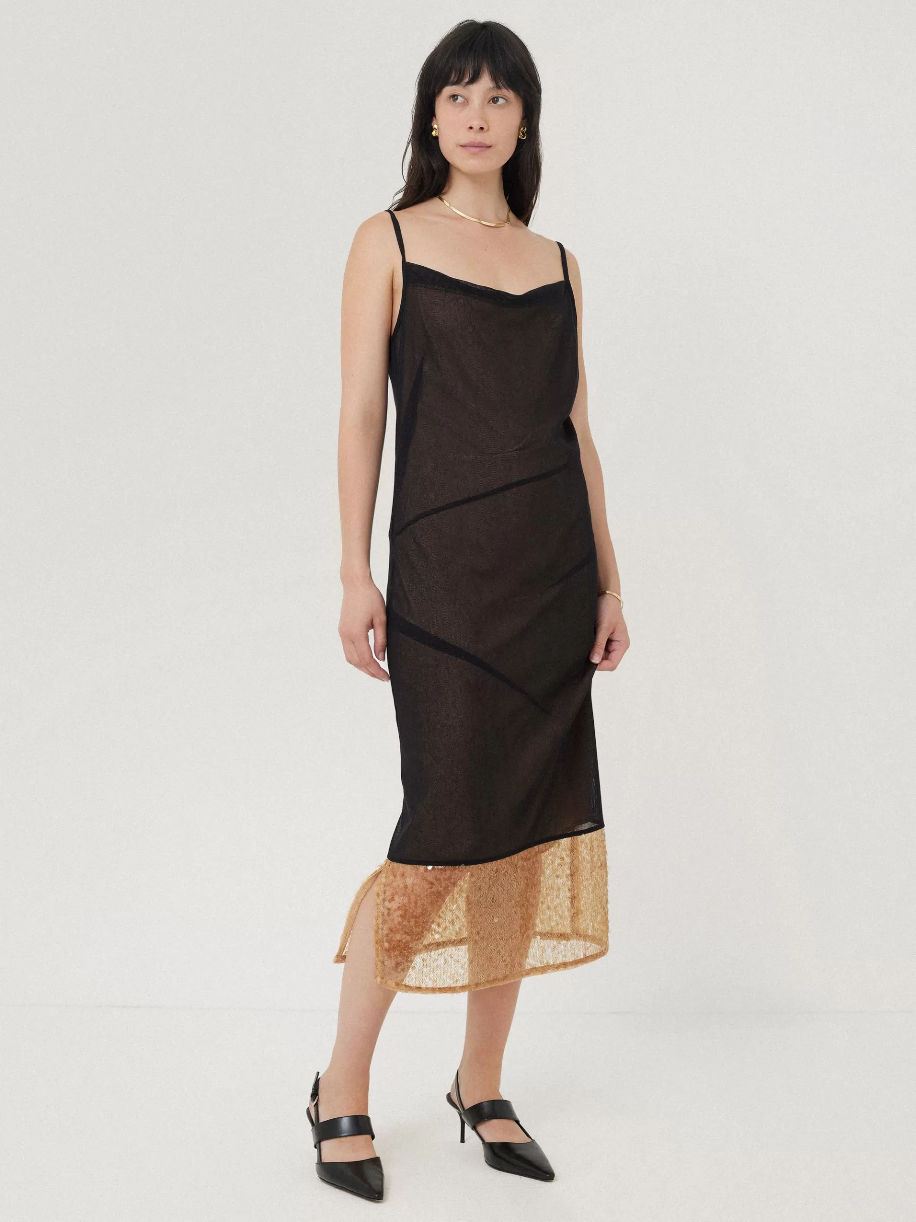Jigsaw Dresses & Jumpsuits | Party-Sequin Mesh Dress Black