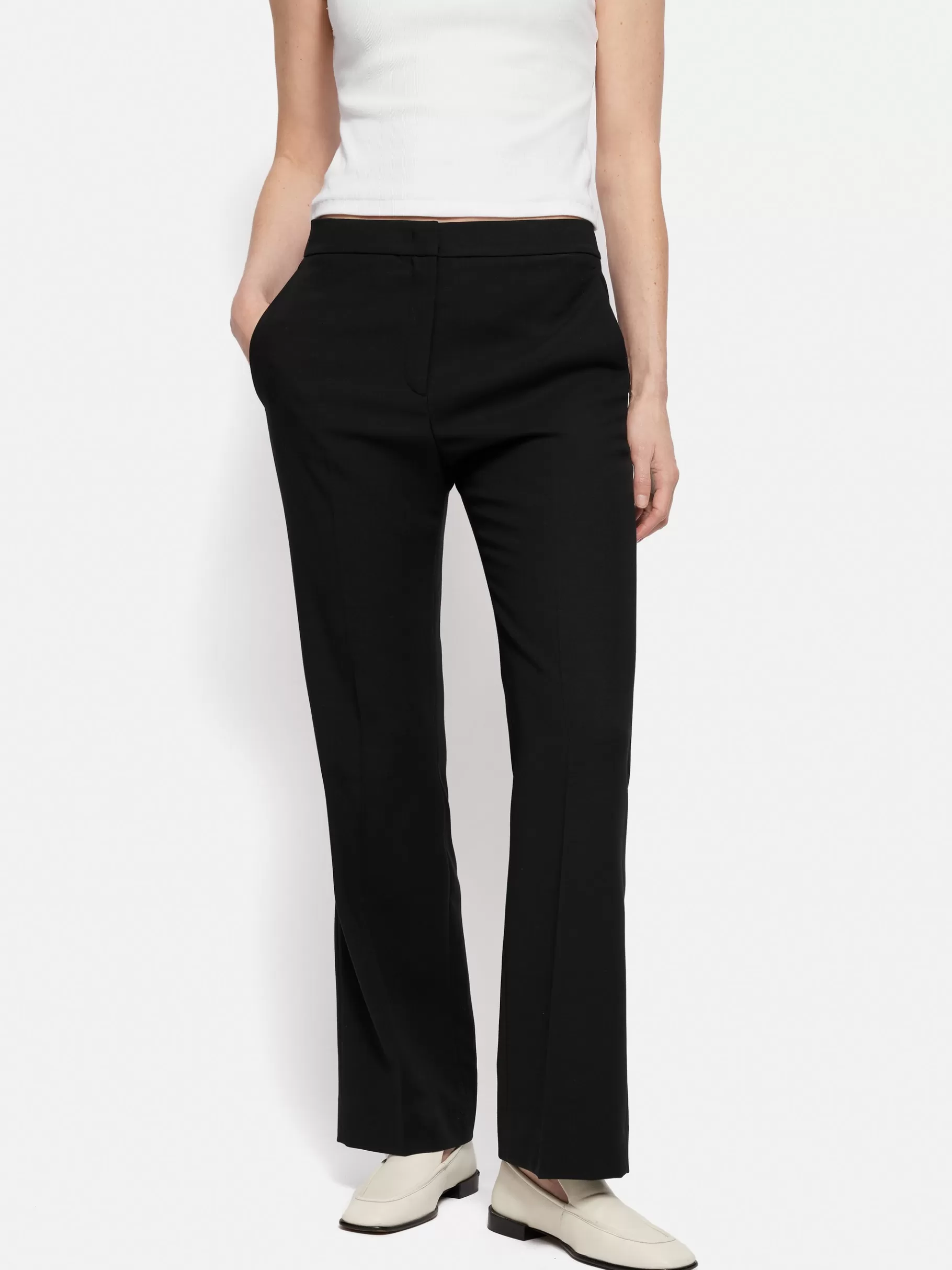 Jigsaw Trousers | Suits & Tailoring-Short Fluid Twill Mason Trousers Black