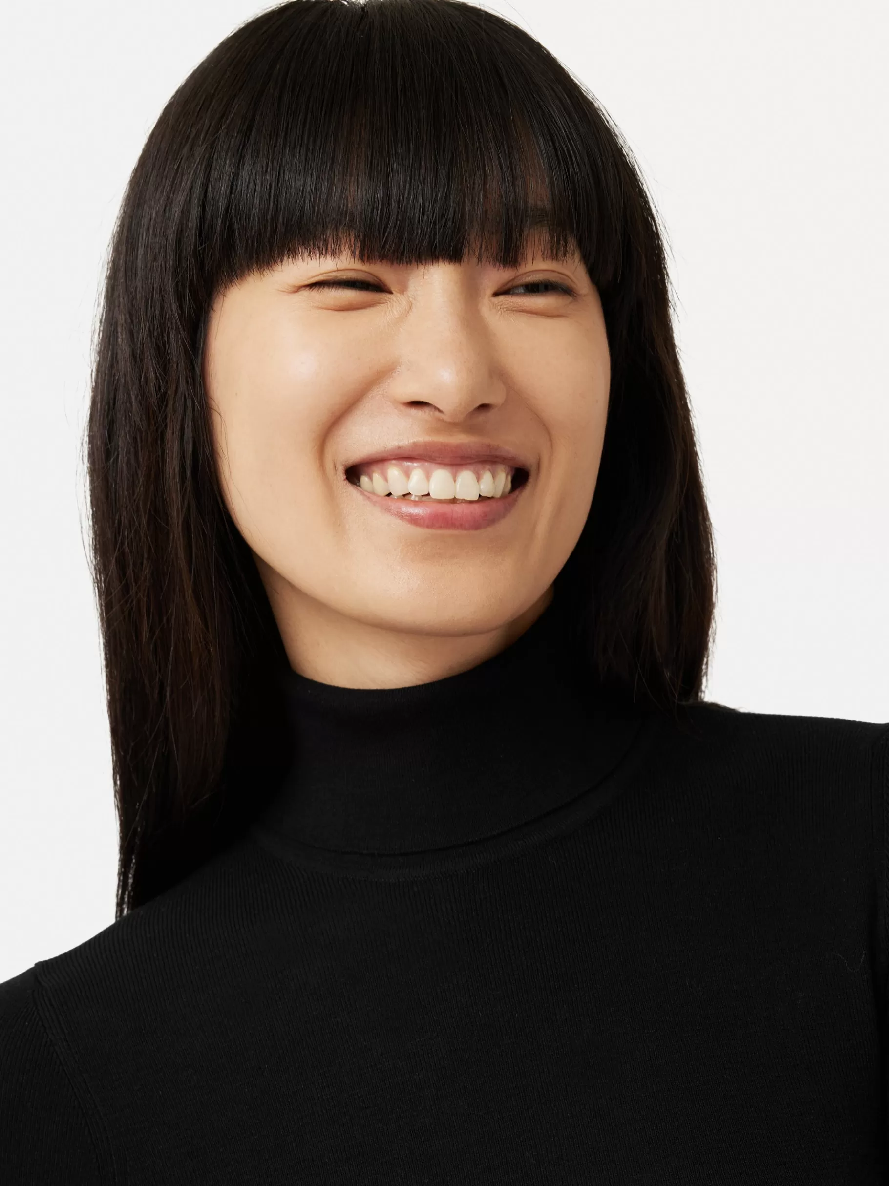 Jigsaw Knitwear & Cashmere-Silk Cotton Polo Jumper Black