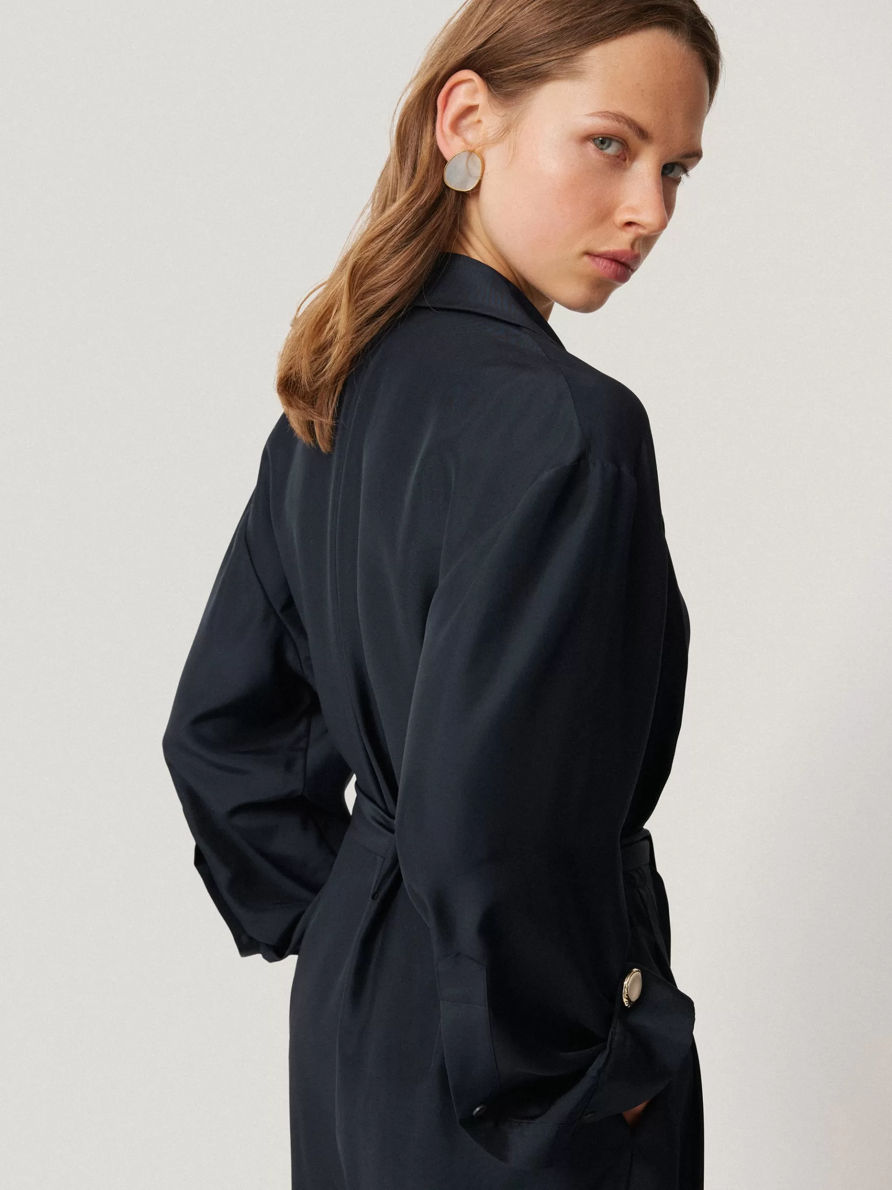 Jigsaw Dresses & Jumpsuits | Party-Silk Relaxed Wrap Jumpsuit Navy