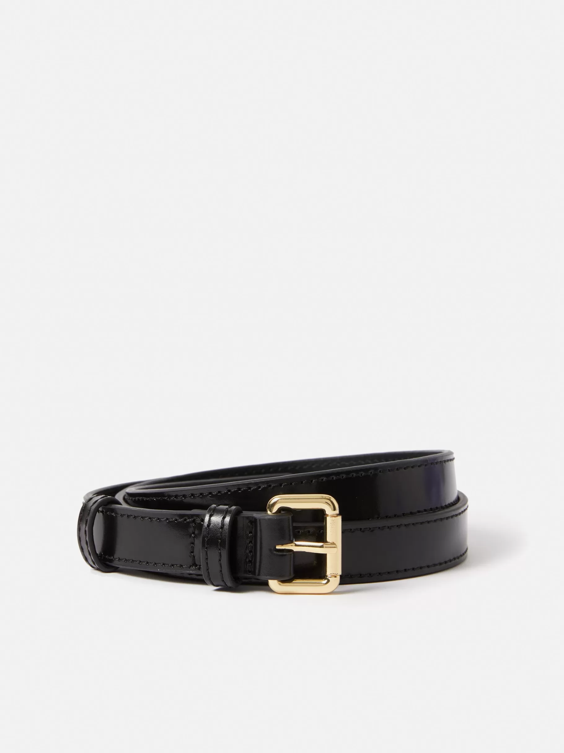 Jigsaw Belts | Leather-Skinny Leather Belt Black