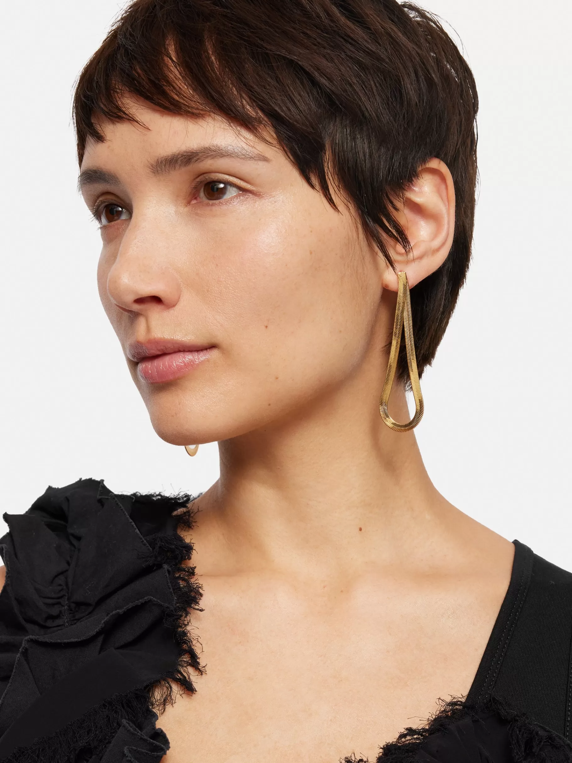 Jigsaw Jewellery | Party-Snake Chain Loop Earrings Gold