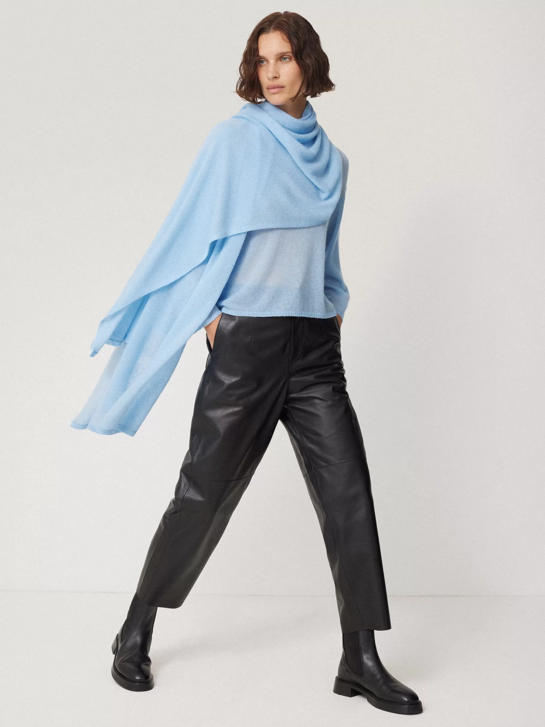 Jigsaw Ponchos & Scarves | Knitwear & Cashmere-Soft Gauzy Knit Scarf Blue