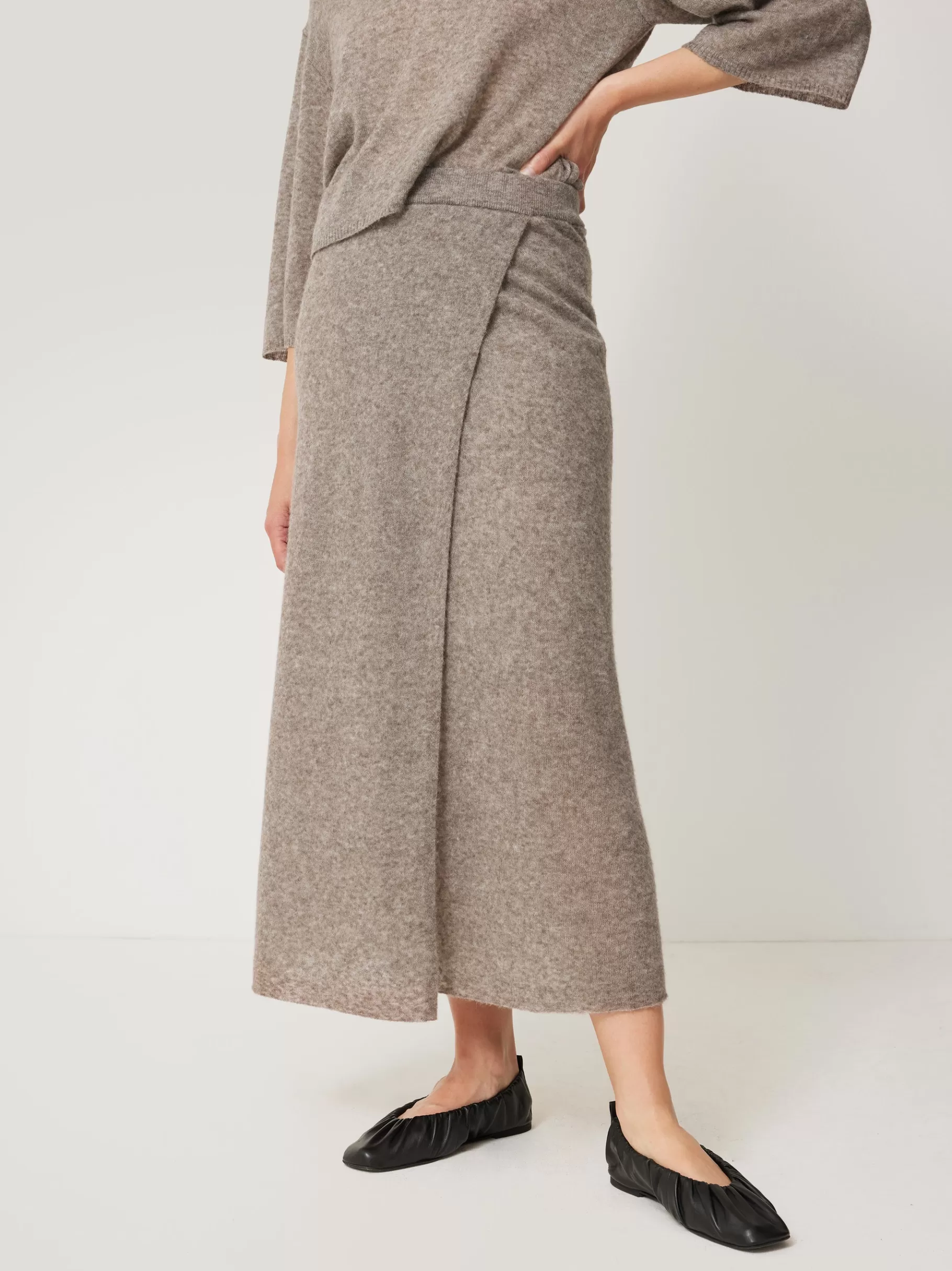 Jigsaw Skirts | Co-ords-Soft Gauzy Knit Skirt Taupe
