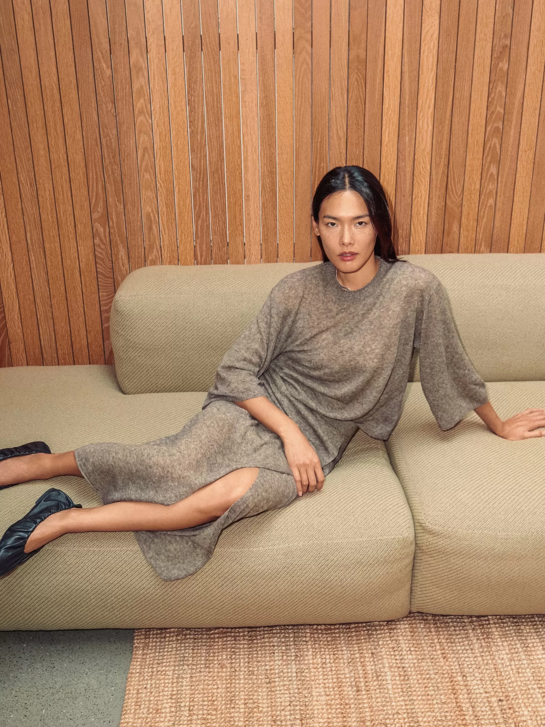 Jigsaw Skirts | Co-ords-Soft Gauzy Knit Skirt Taupe