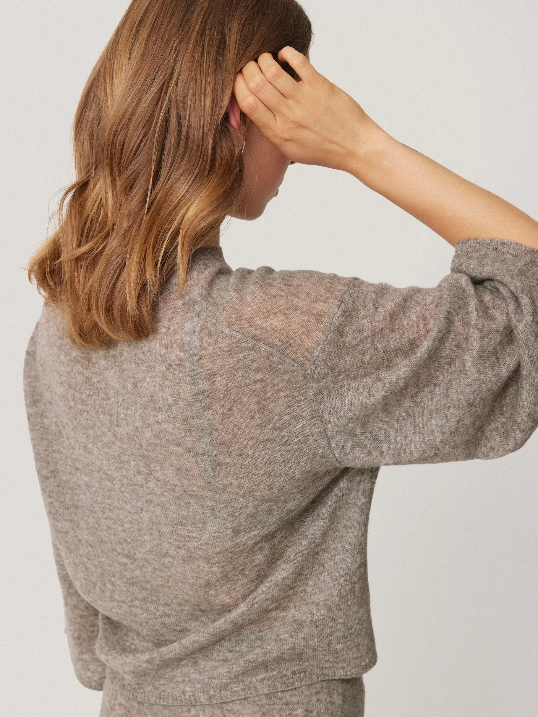 Jigsaw Knitwear & Cashmere-Soft Gauzy Knit T-shirt Taupe