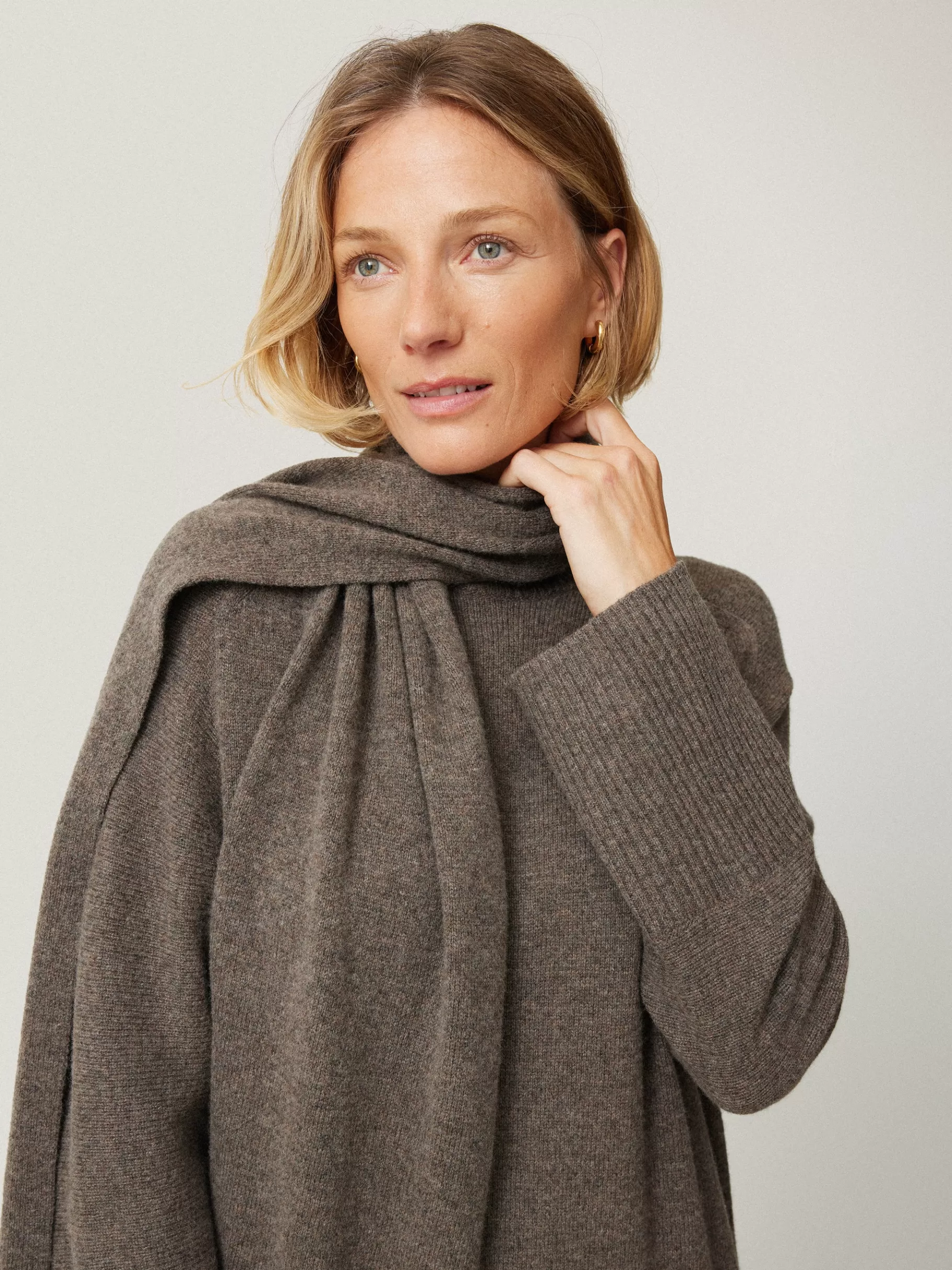 Jigsaw Dresses & Jumpsuits | Knitwear & Cashmere-Soft Wool Scarf Jumper Dress Taupe
