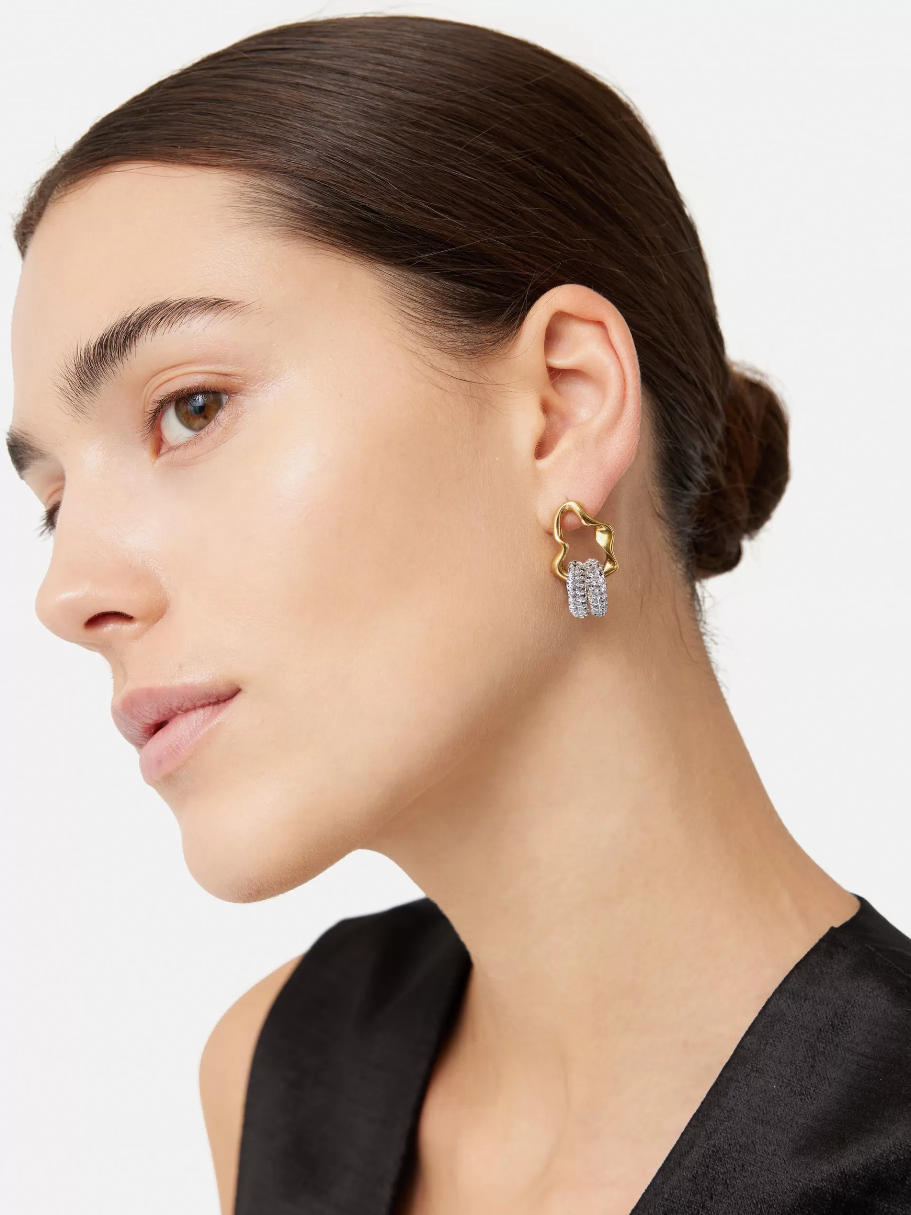 Jigsaw Jewellery-Sparkle Loop Earrings Gold