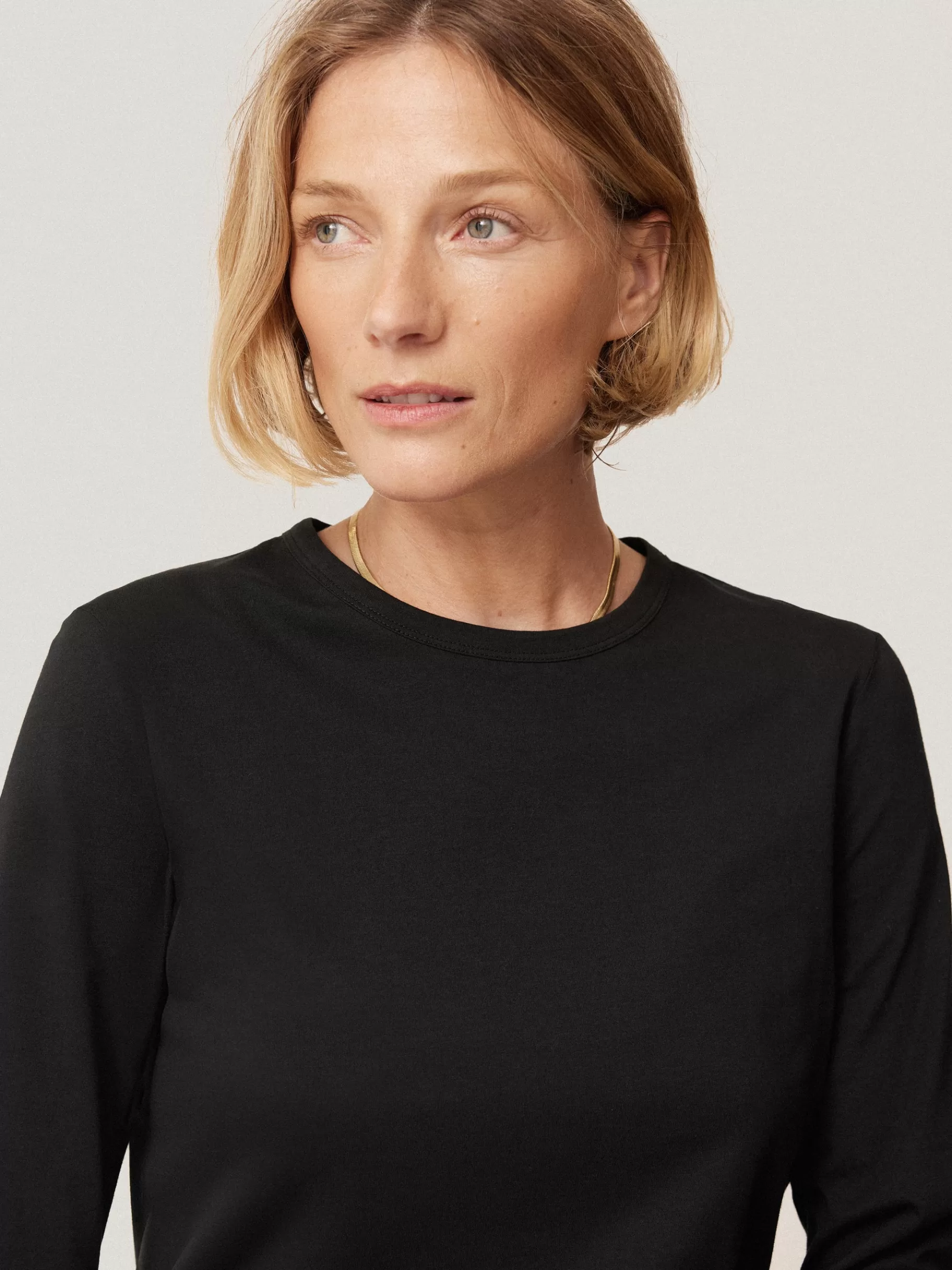 Jigsaw Pyjamas & Loungewear | Shirts & Tops-Supima Cotton Long Sleeve Tee Black