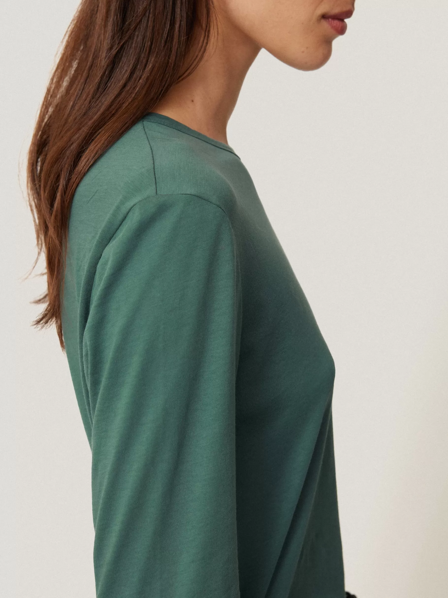 Jigsaw Pyjamas & Loungewear | Shirts & Tops-Supima Cotton Long Sleeve Tee FrozenPine