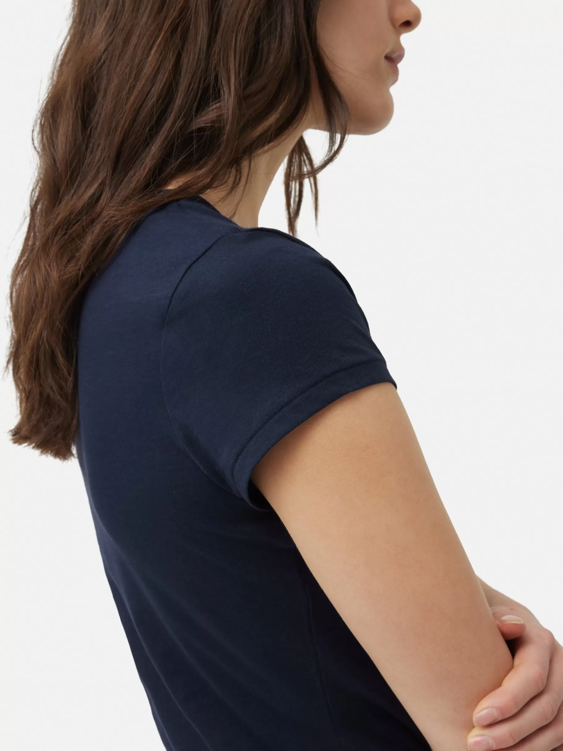 Jigsaw Shirts & Tops-Supima Cotton Scoop Neck Tee Navy