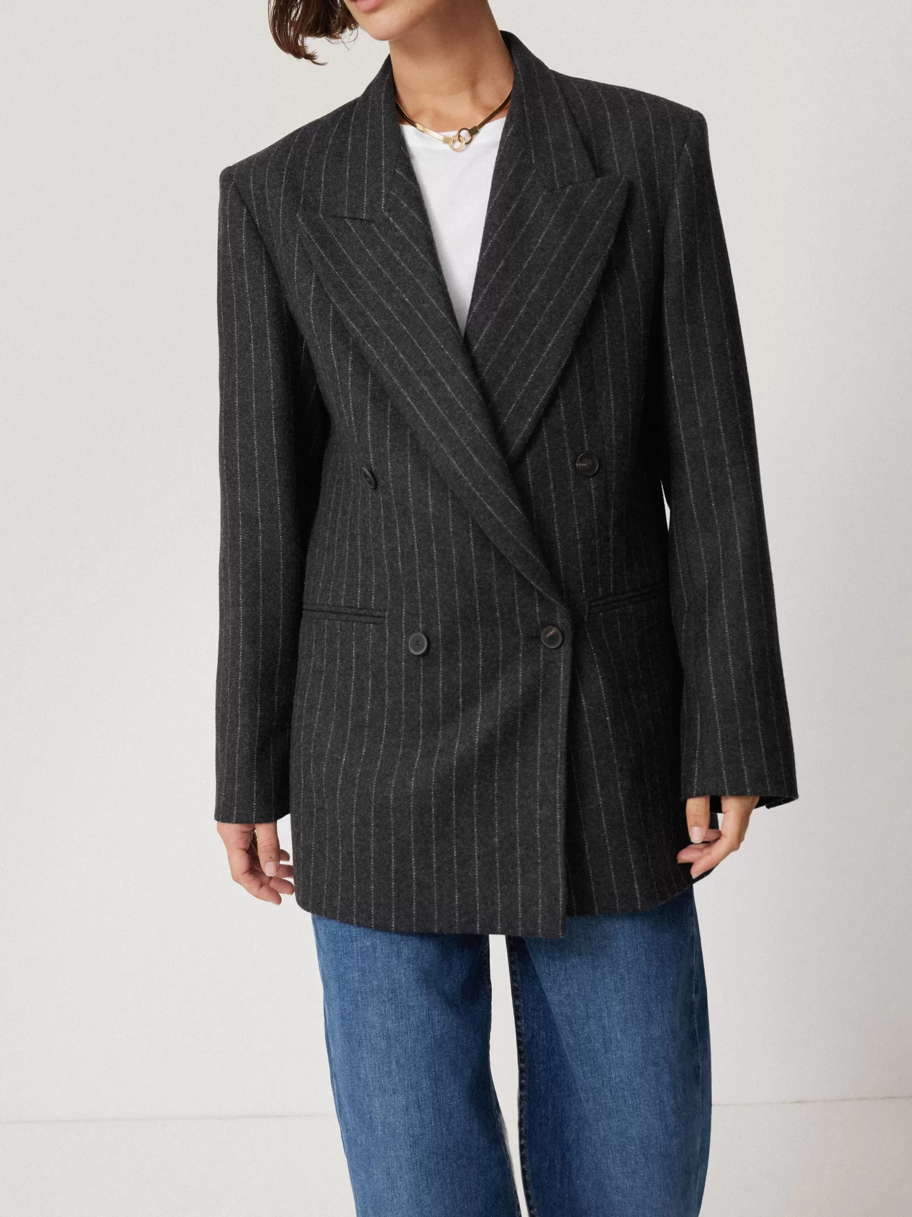 Jigsaw Suits & Tailoring | Co-ords-Tatton Italian Wool Pinstripe Blazer Grey