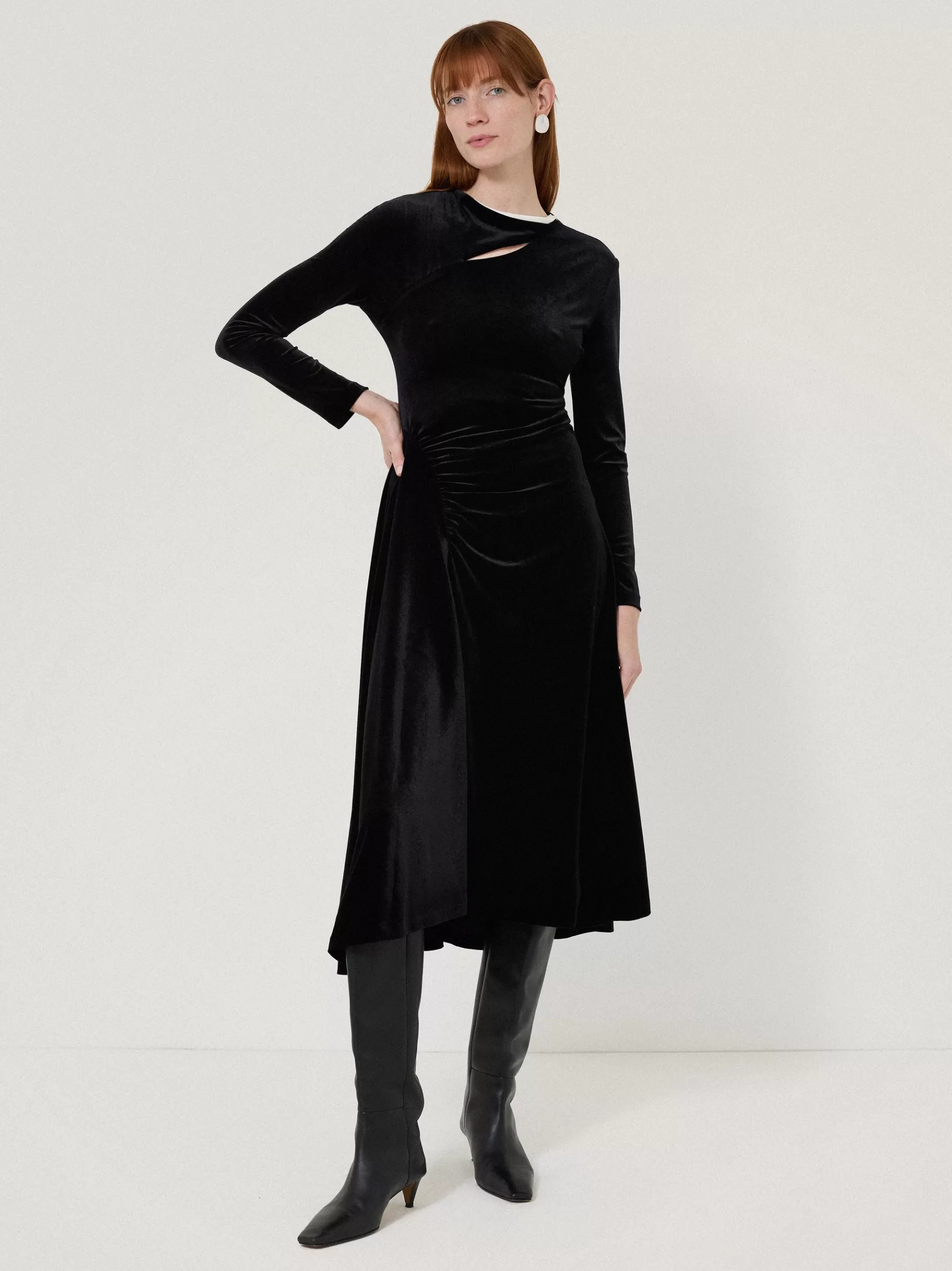 Jigsaw Dresses & Jumpsuits | Party-Velvet Ruched Dress Black
