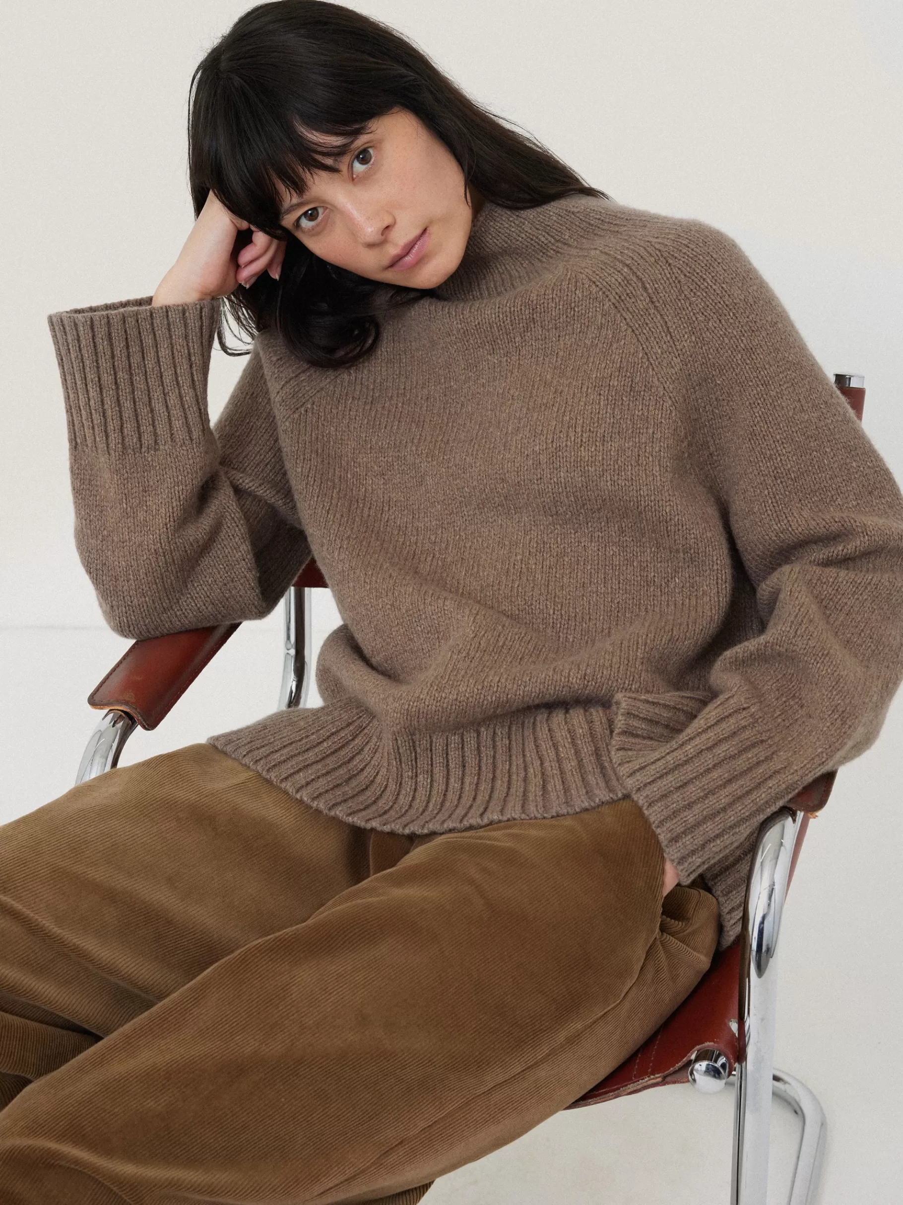 Jigsaw Knitwear & Cashmere-Wool Blend Snowdon Jumper Taupe