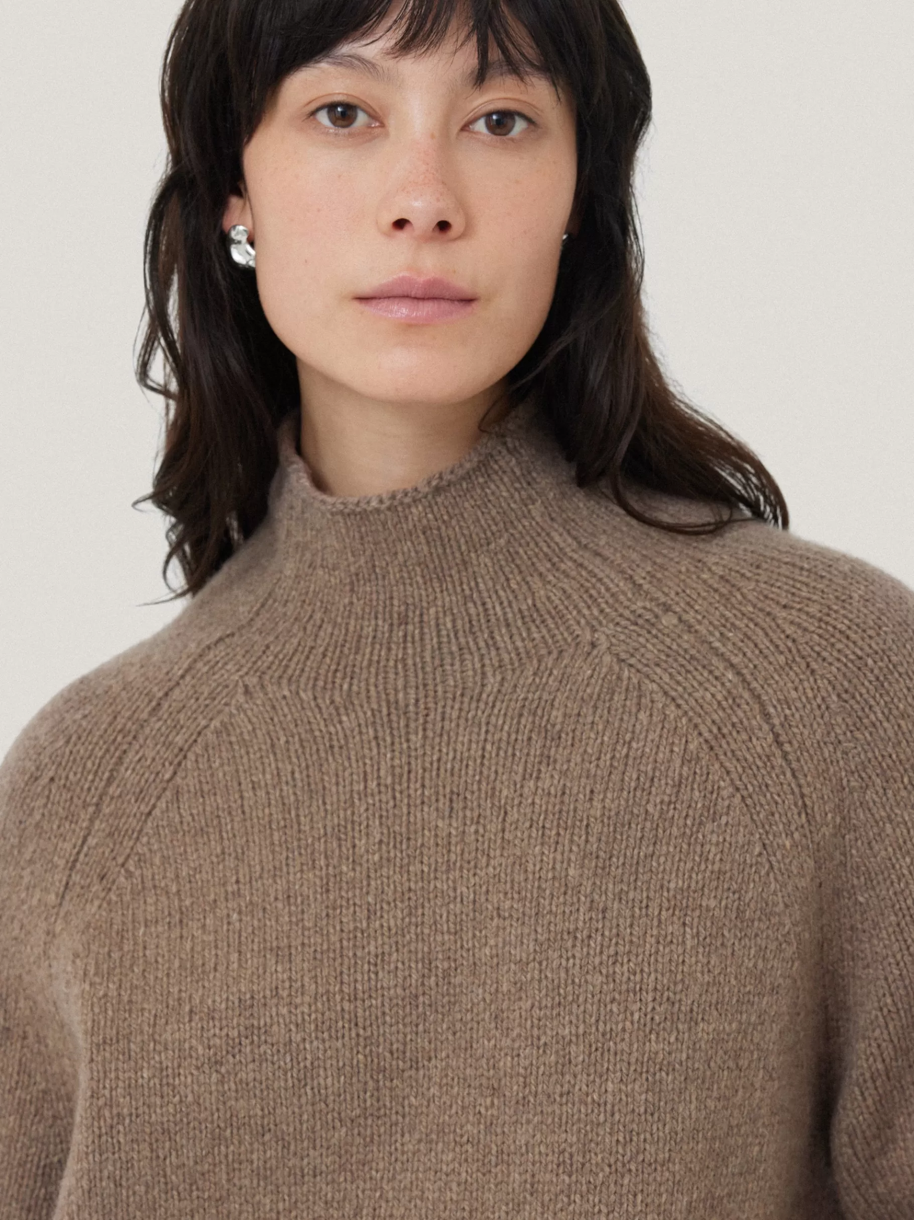 Jigsaw Knitwear & Cashmere-Wool Blend Snowdon Jumper Taupe