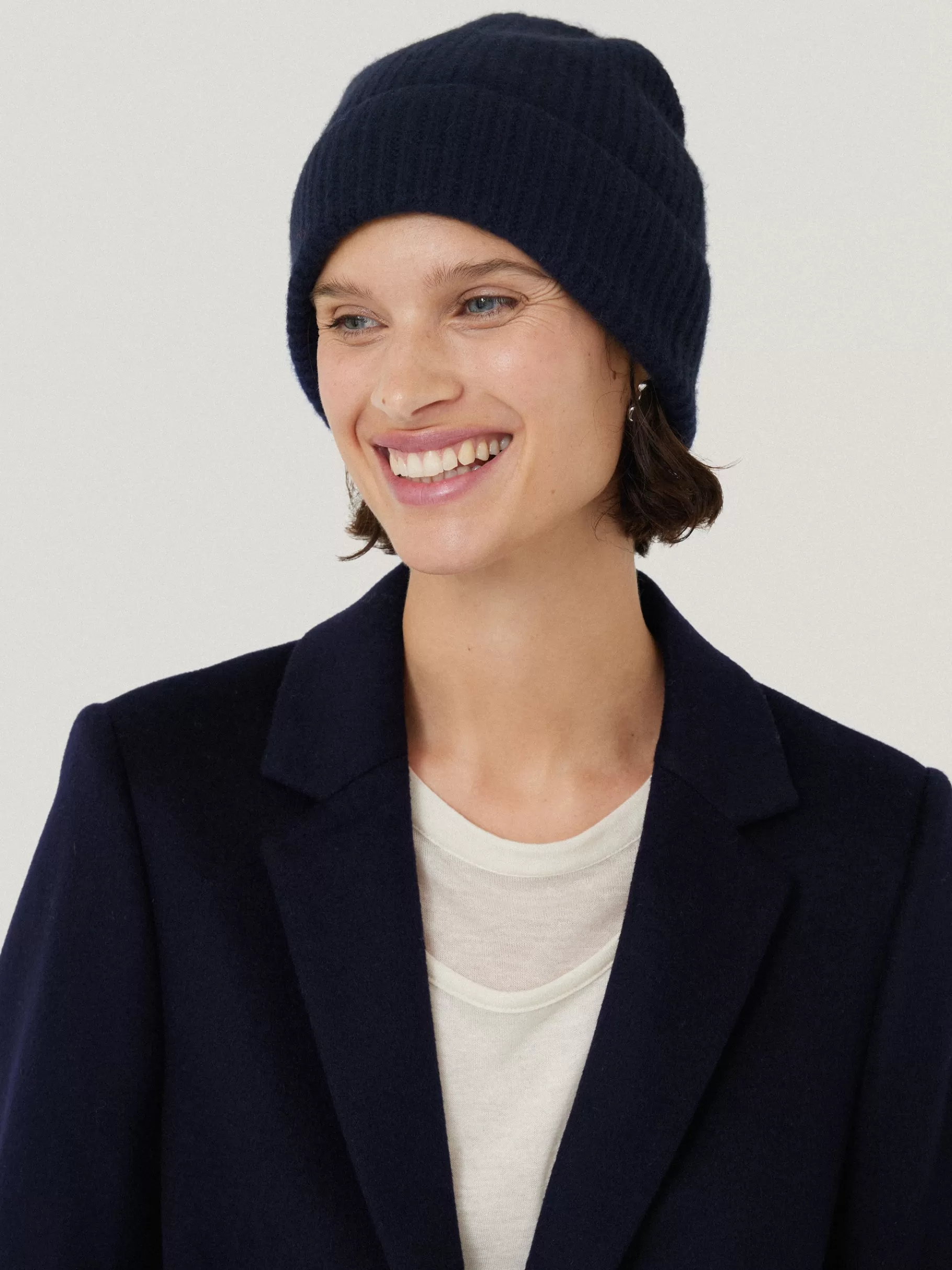 Jigsaw Hats & Gloves | Knitwear & Cashmere-Wool Cashmere Blend Beanie Navy