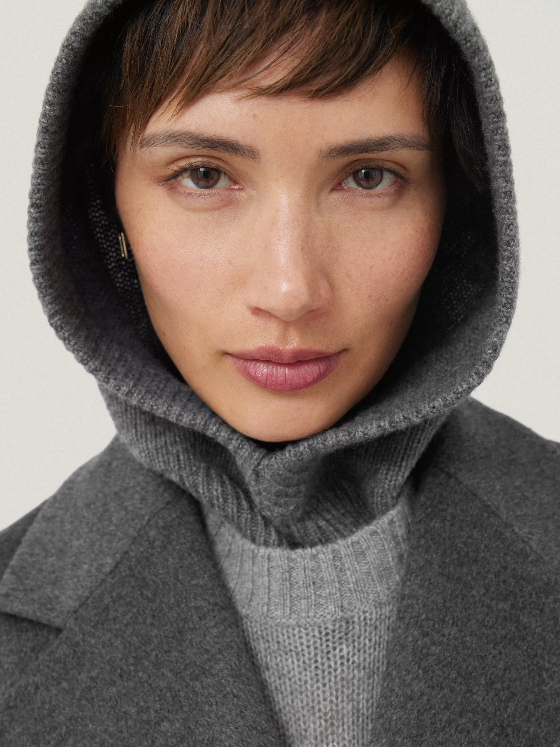 Jigsaw Ponchos & Scarves | Knitwear & Cashmere-Wool Cashmere Blend Hooded Snood Grey