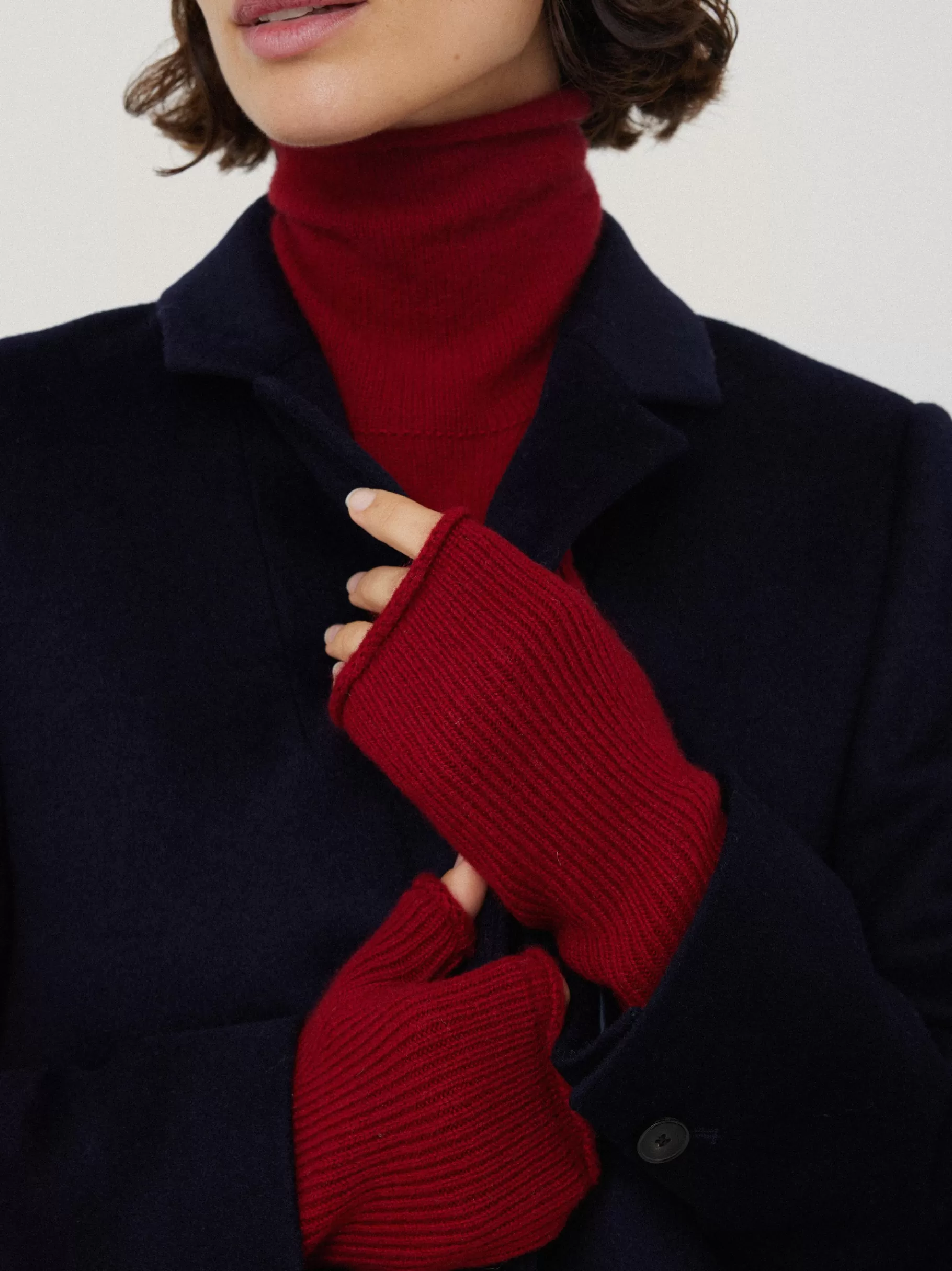 Jigsaw Knitwear & Cashmere | Hats & Gloves-Wool Cashmere Blend Mittens Red