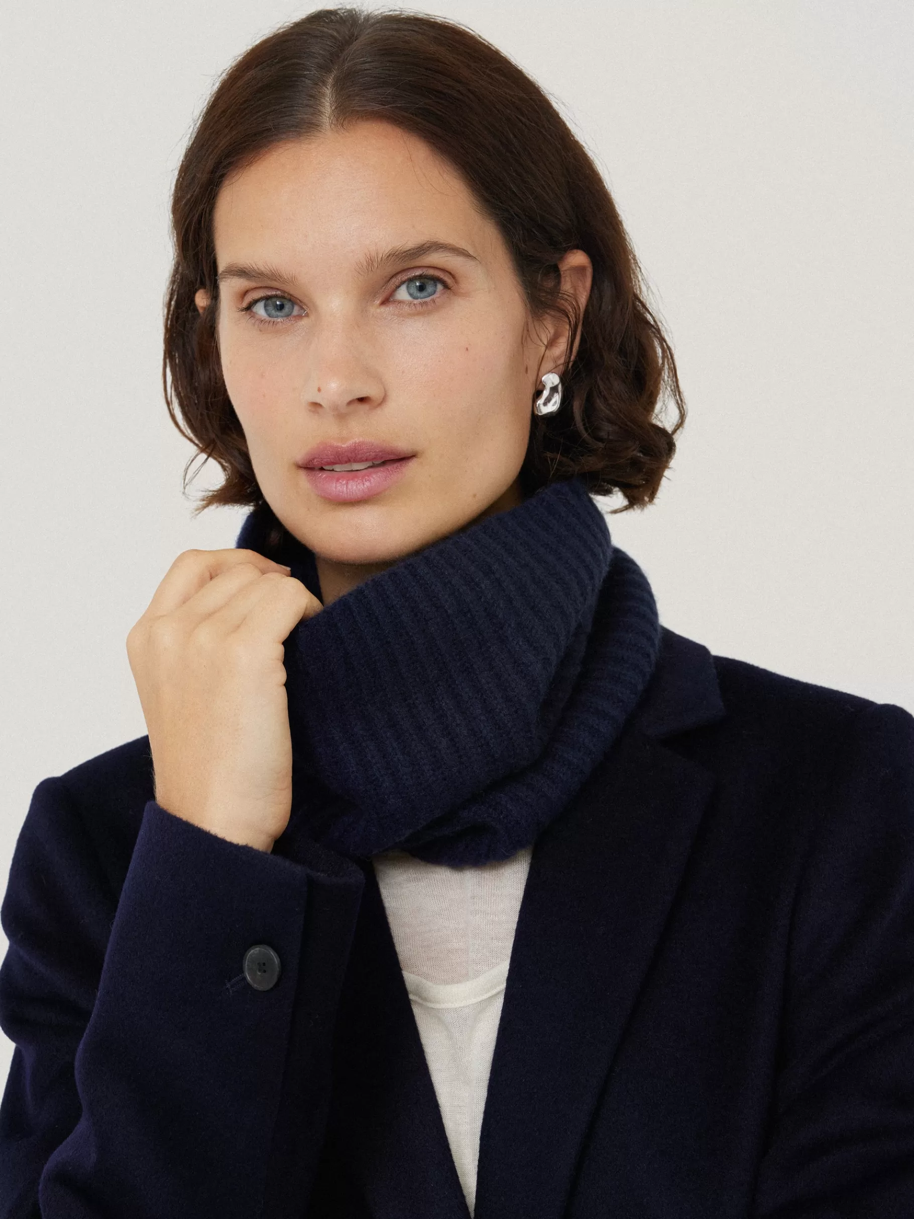 Jigsaw Ponchos & Scarves | Knitwear & Cashmere-Wool Cashmere Blend Snood Navy