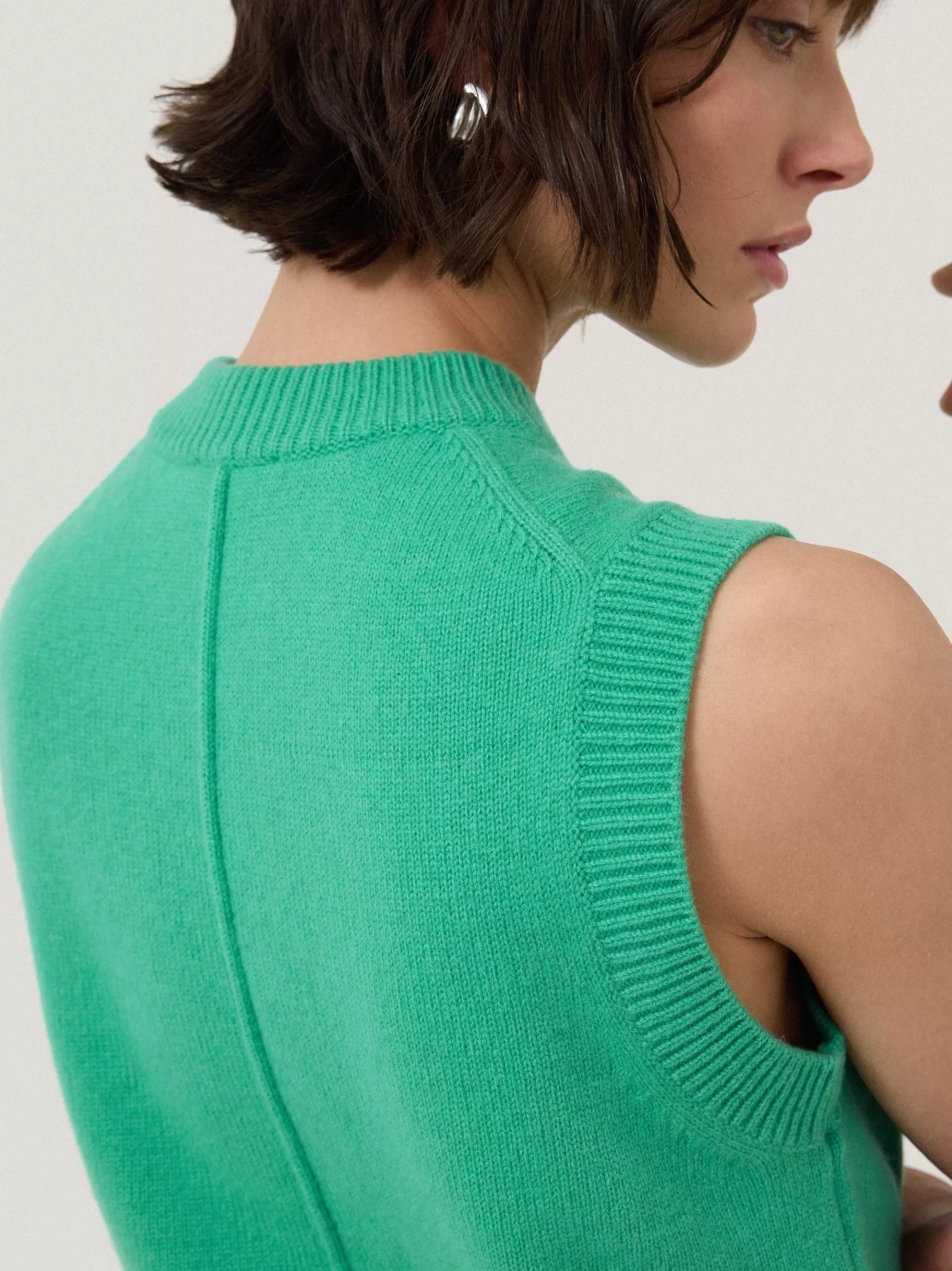 Jigsaw Knitwear & Cashmere-Wool Cashmere Blend Waistcoat Green