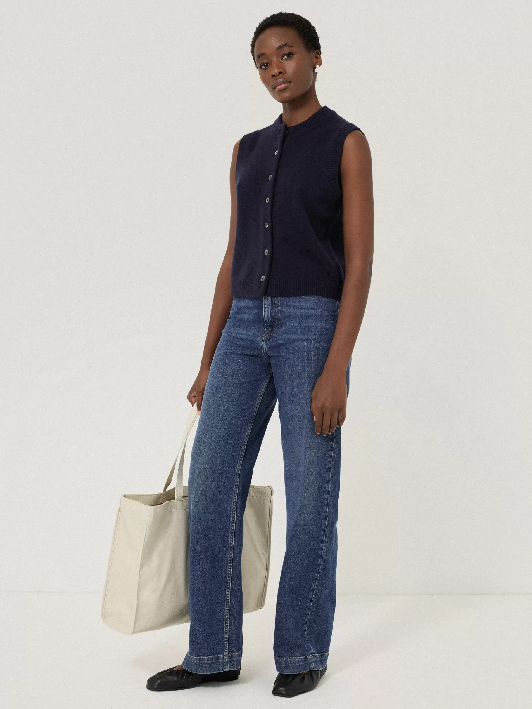 Jigsaw Shirts & Tops | Knitwear & Cashmere-Wool Cashmere Blend Waistcoat Navy