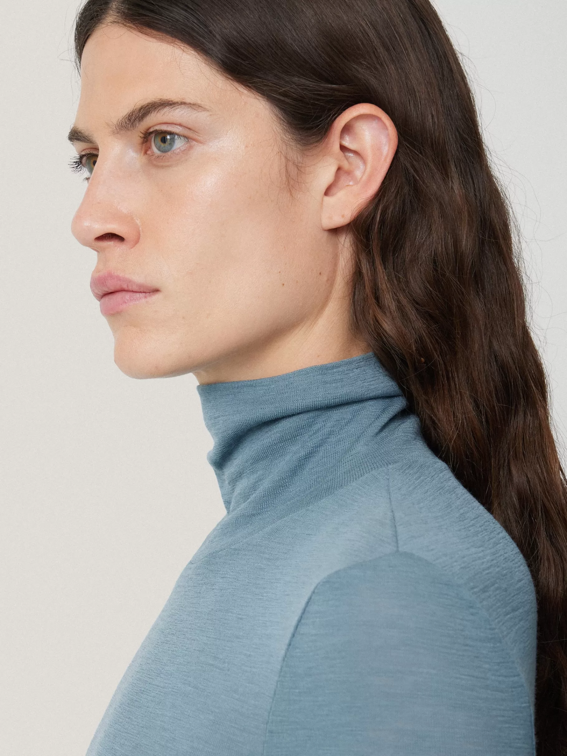 Jigsaw Shirts & Tops | Knitwear & Cashmere-Wool Jersey Polo Neck Top WaterBlue