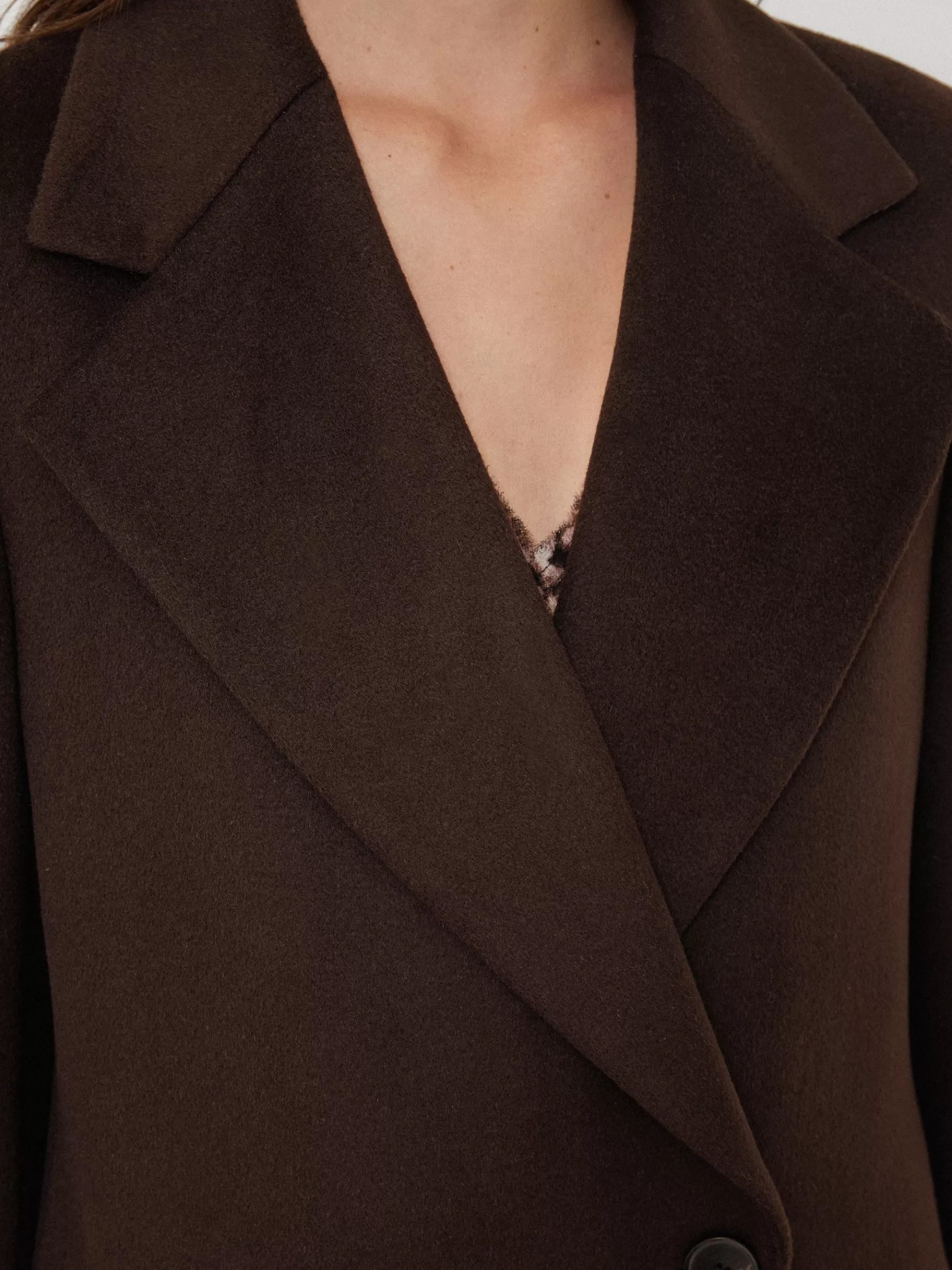 Jigsaw Coats & Jackets-Wool Maxi City Coat Chocolate