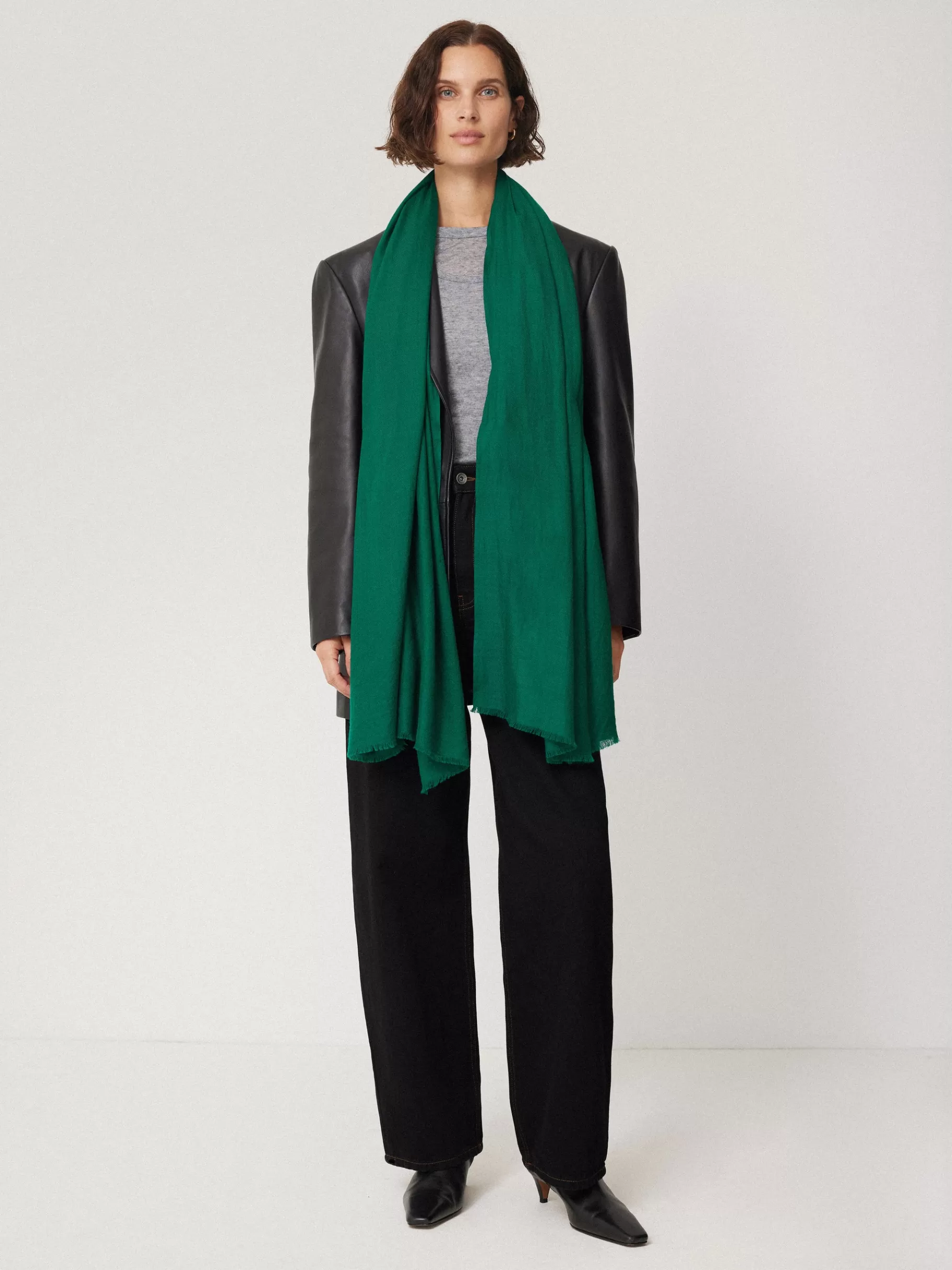 Jigsaw Ponchos & Scarves | Knitwear & Cashmere-Wool Silk Pashmina Green