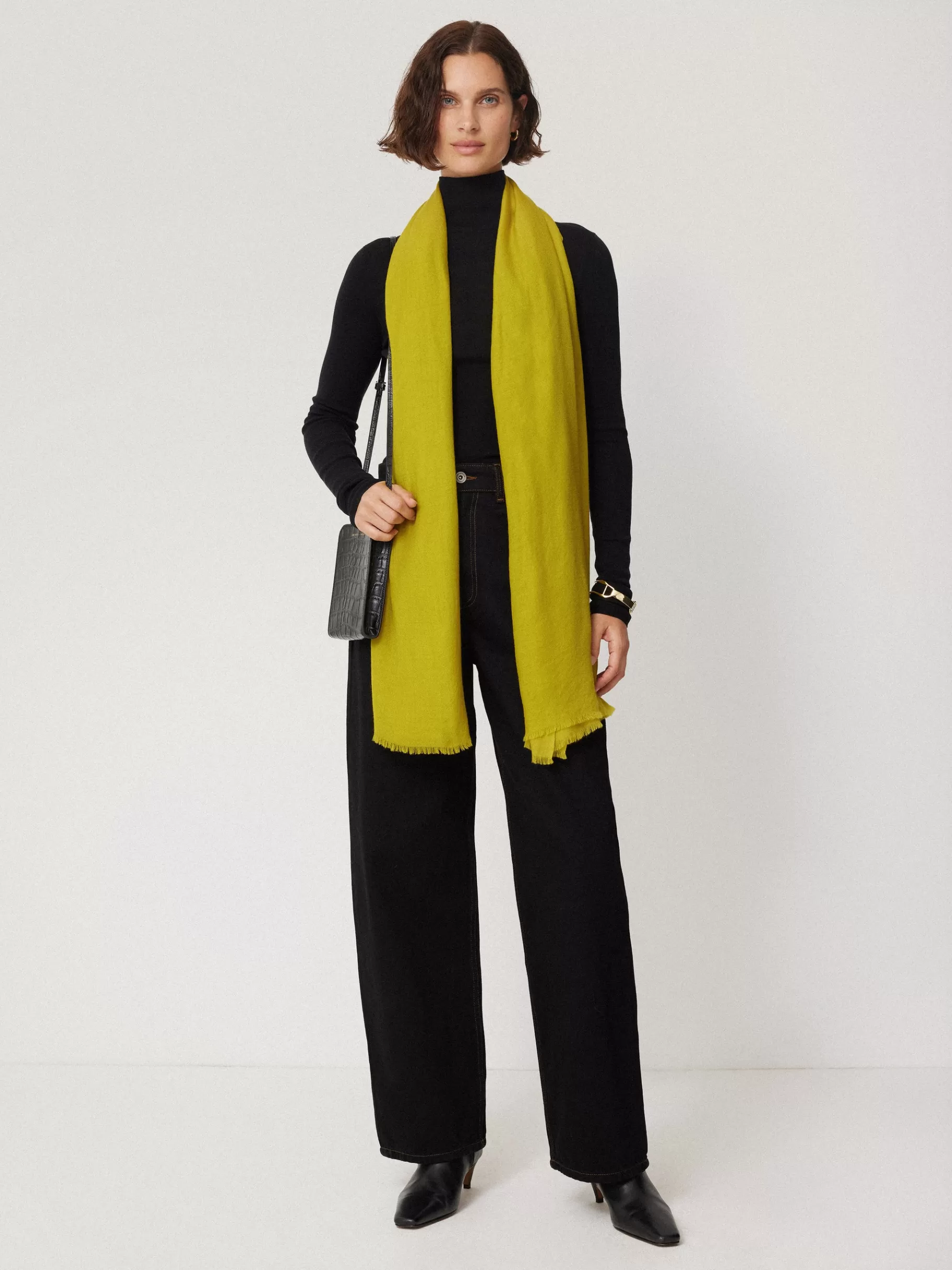 Jigsaw Ponchos & Scarves | Knitwear & Cashmere-Wool Silk Pashmina Mustard