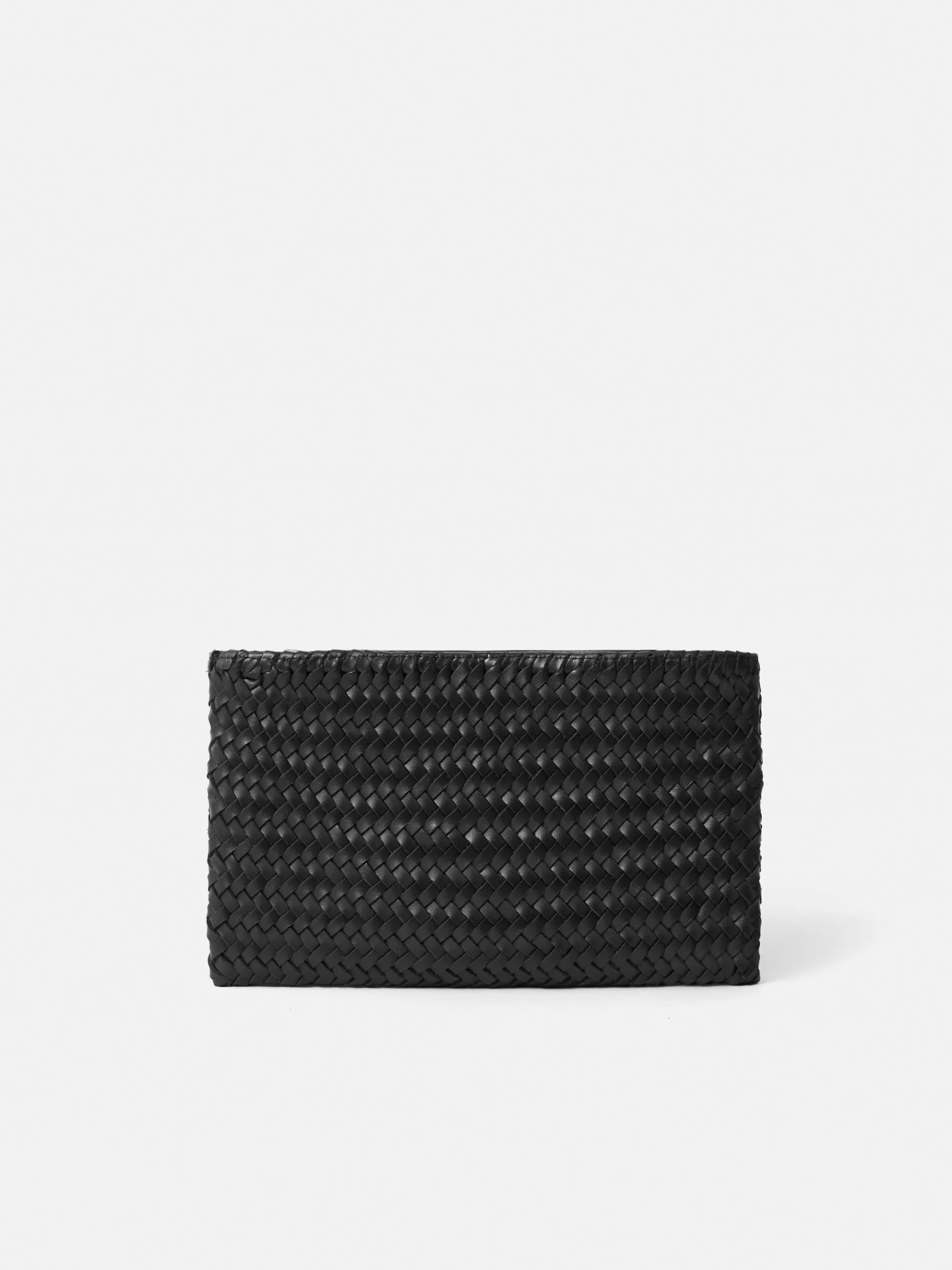 Jigsaw Wallets & Card Holders | Bags-Woven Leather Pouch Black